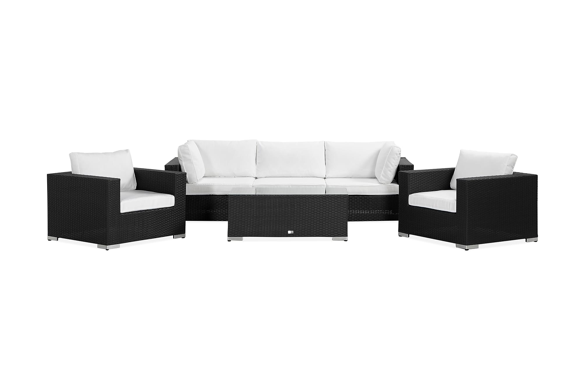 Nordic Outdoor - Bora 5-sits Loungegrupp inkl Blockbord Svart