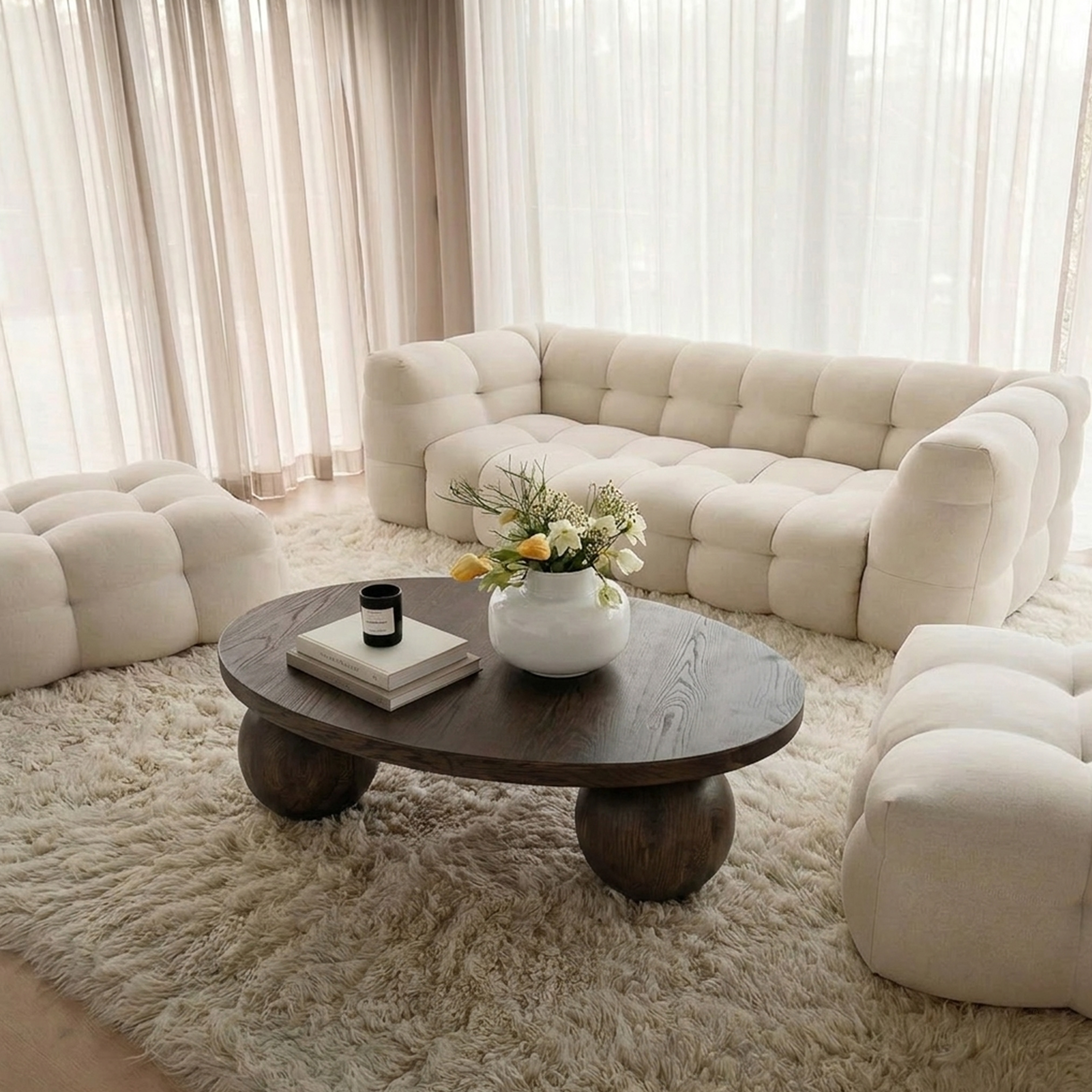 Sleepo Collection Indie Coffee Table Brown Stained Oak Ø120