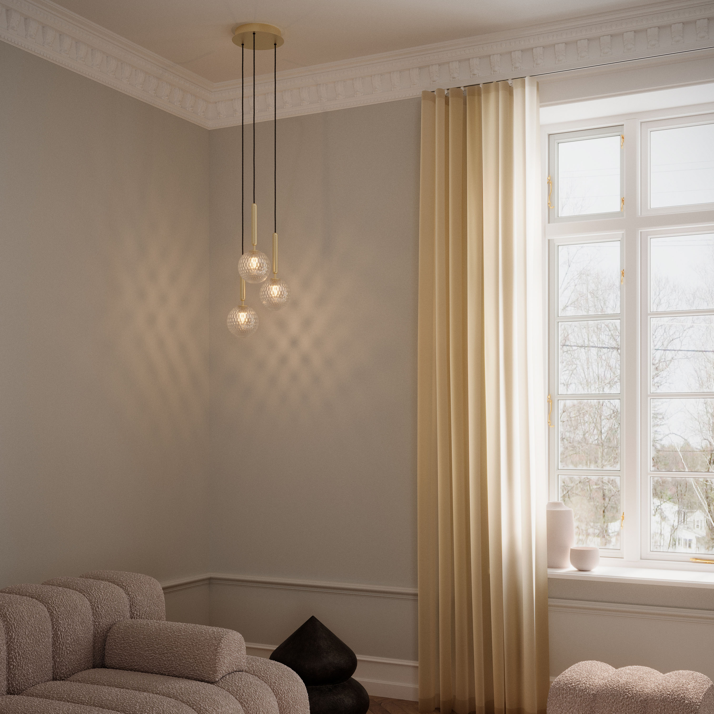 Nuura Miira 3 Taklampa Brass/Optic Clear Ø31