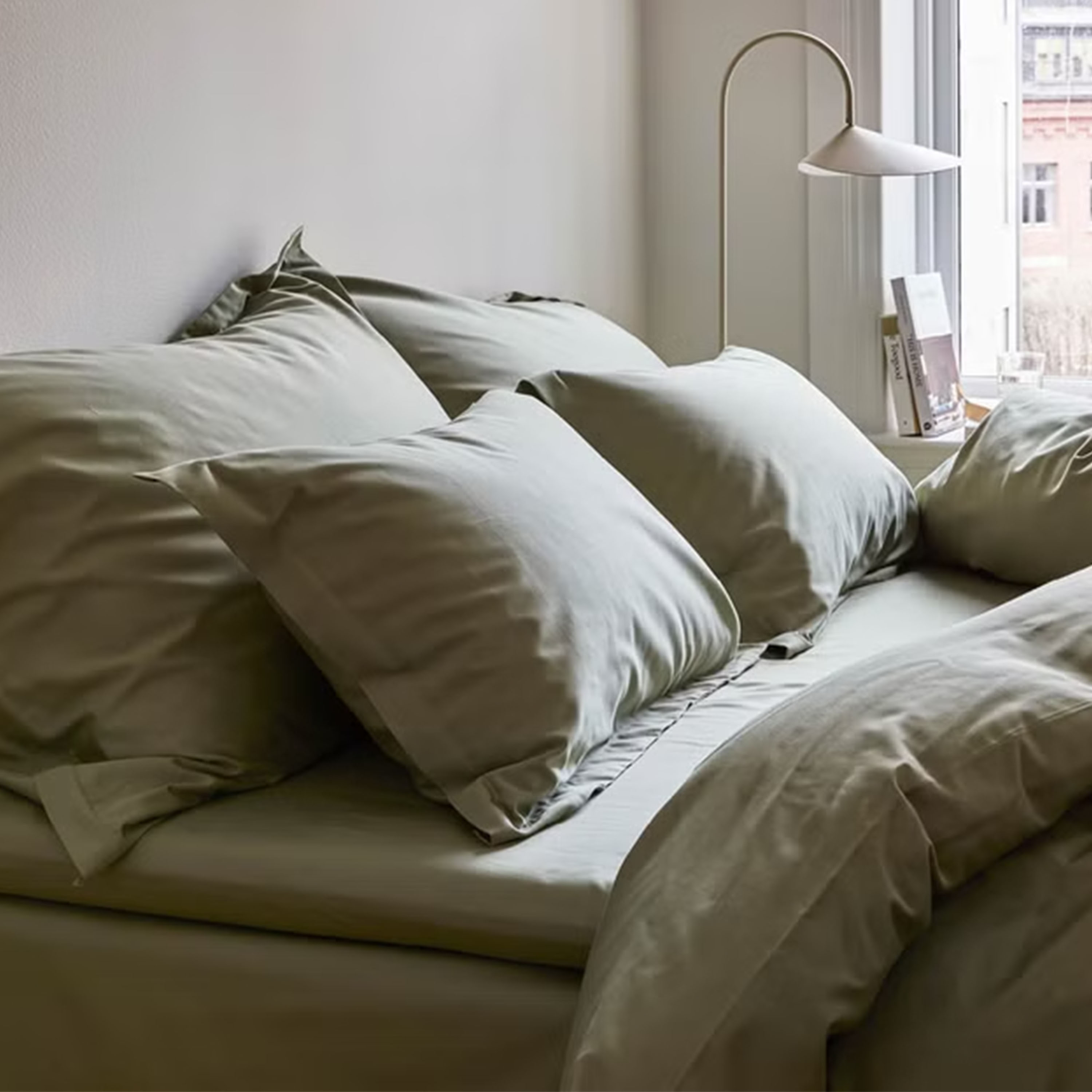 Høie Elegance Underlakan Satin Dämpad Grön 240x270