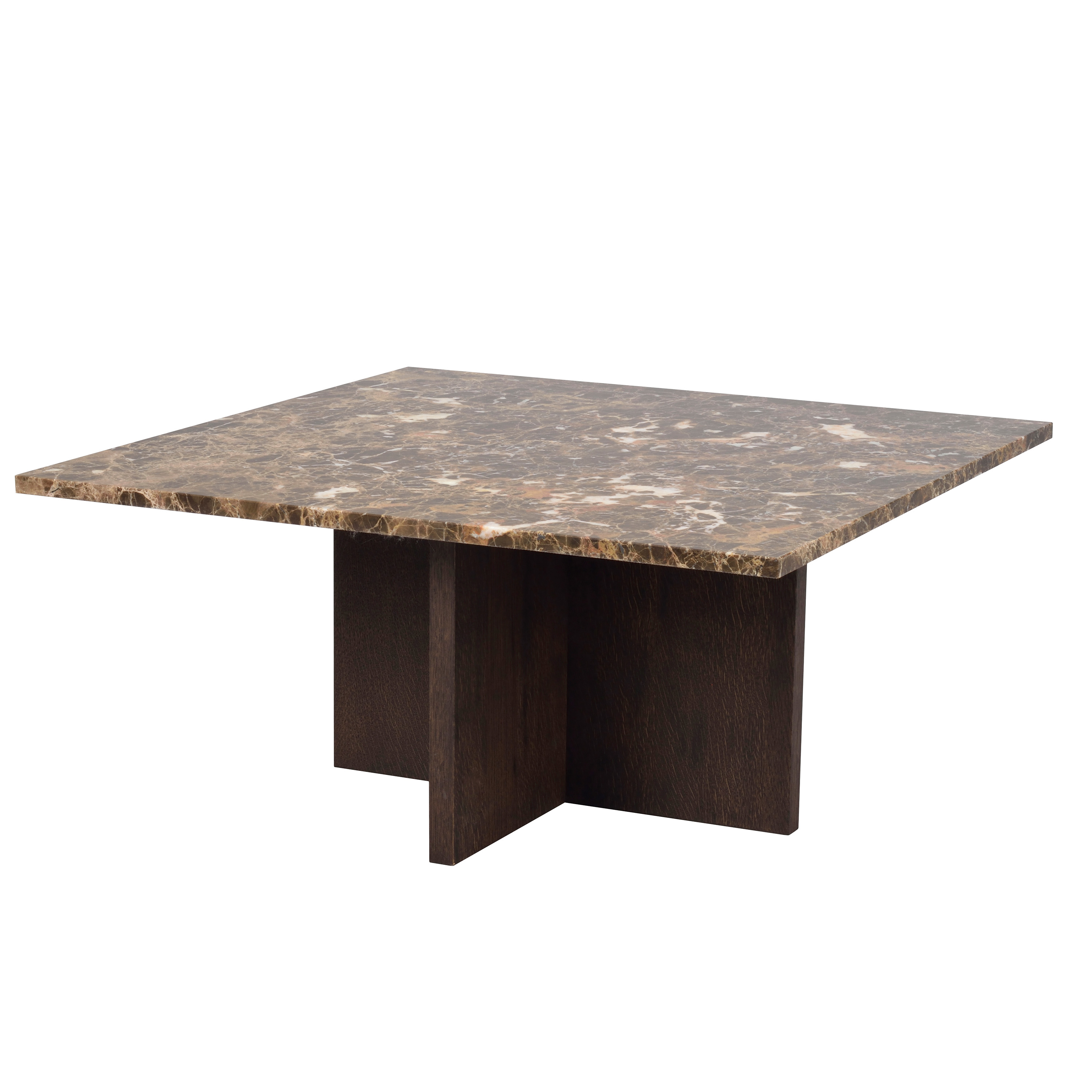 Rowico Home - Brooksville Soffbord Brun Marmor/Ek 90x90 - Vit