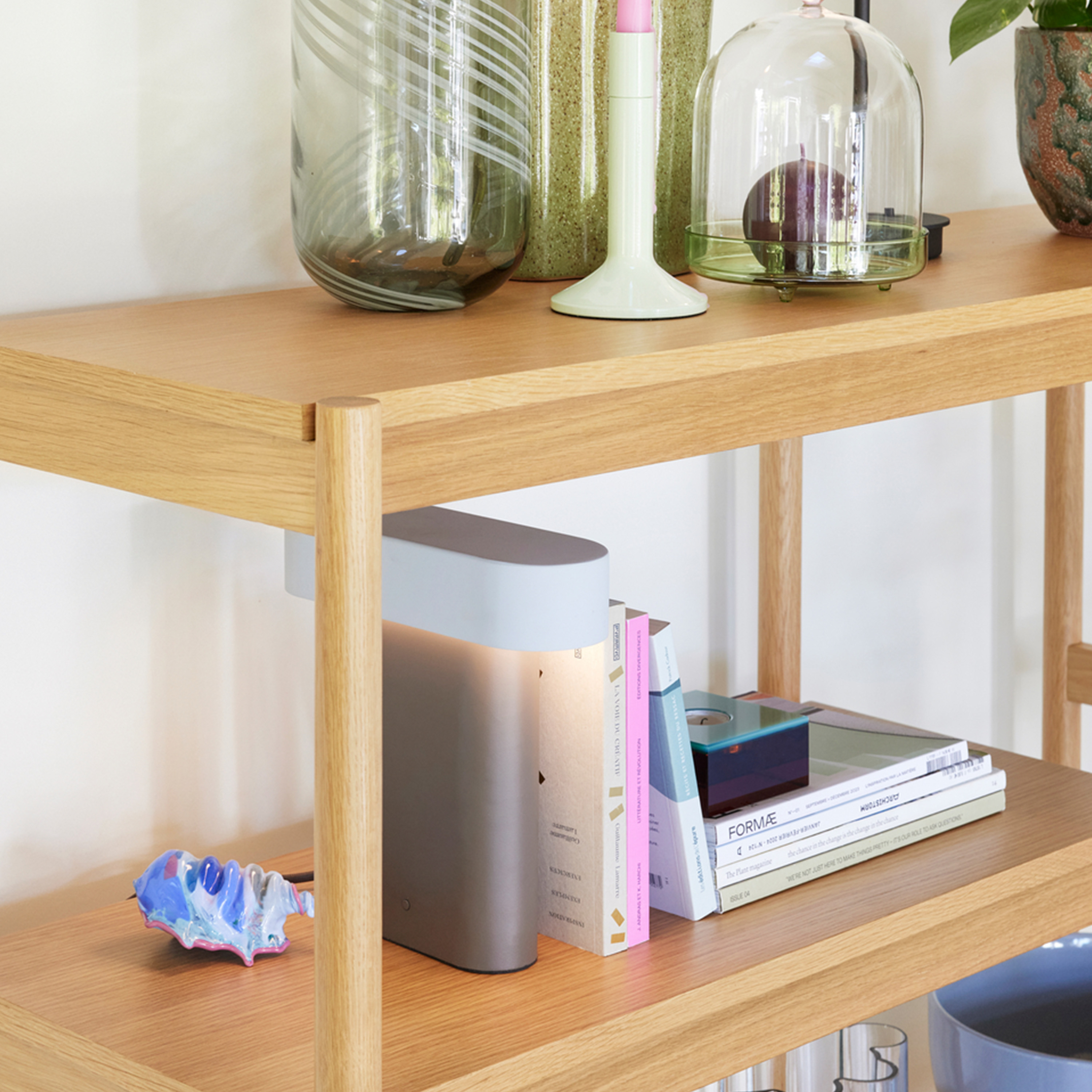 Hübsch Sleek Bordlampe Brown/Light grey 25cm