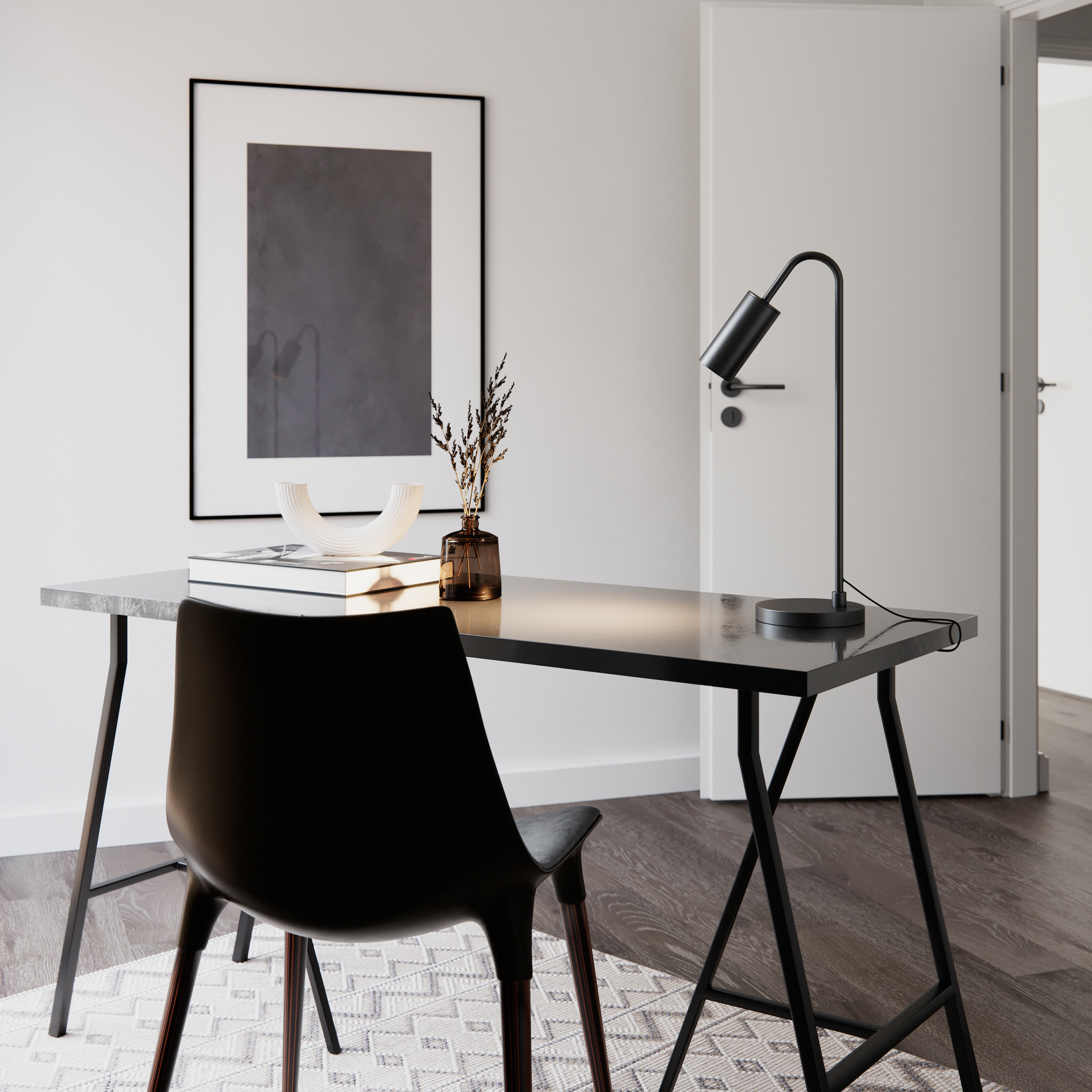 By Rydéns Curve Bordslampa Matt Svart 51cm