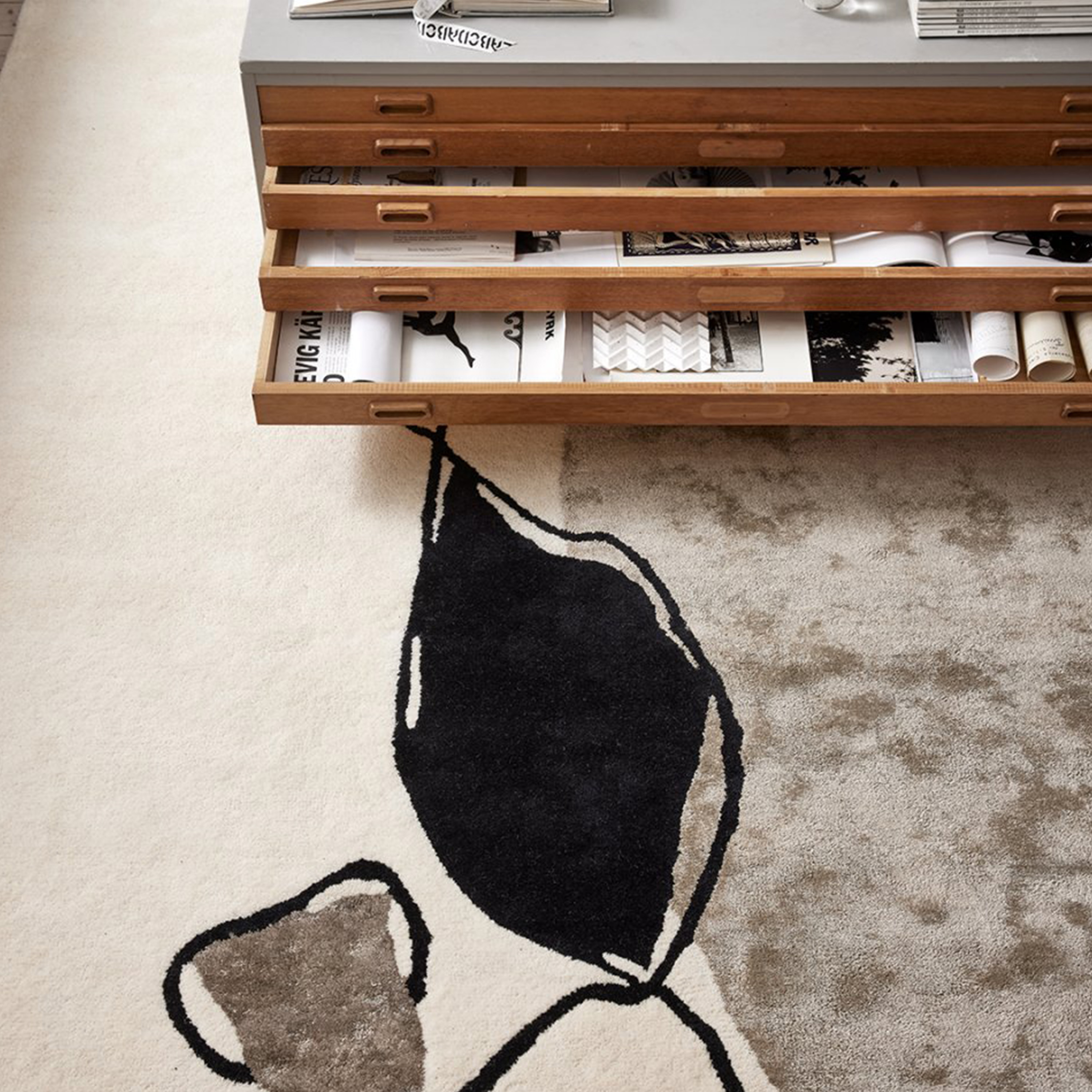 Classic Collection Abstract Ull-/Viskoseteppe Ivory 170x230