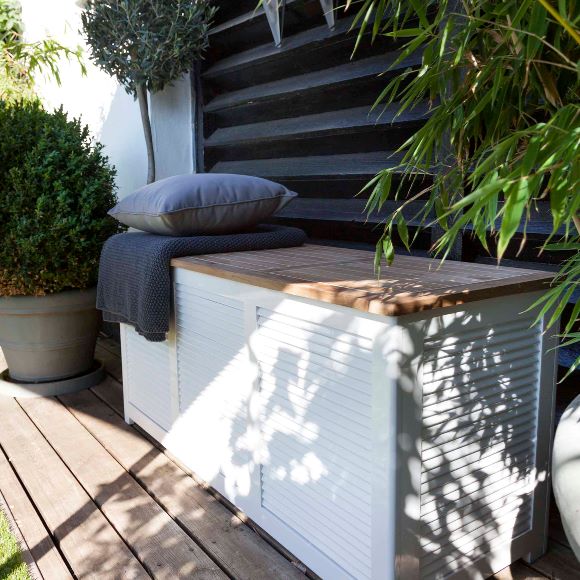 Cinas Classic Dynbox Teak/Vit 130cm