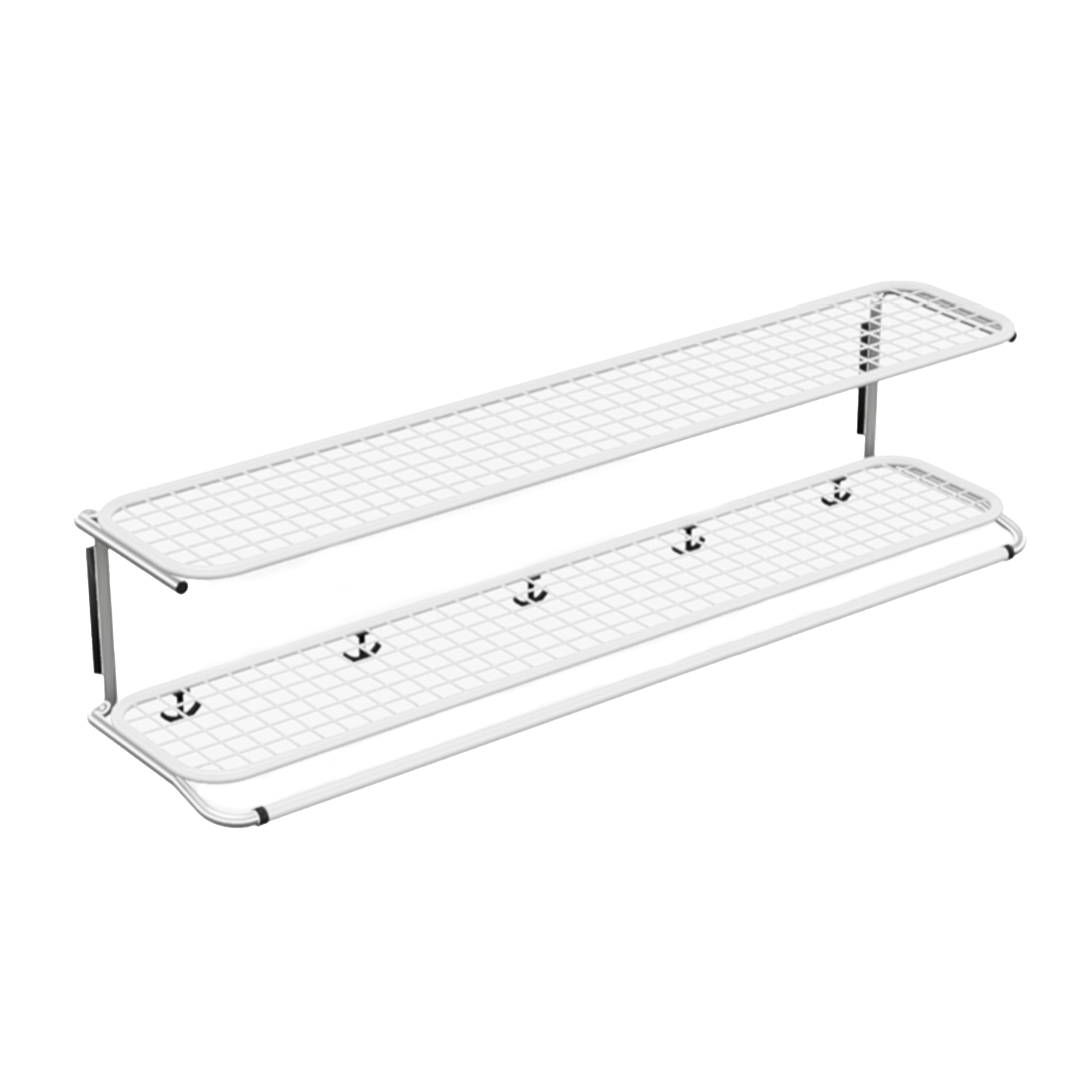 Klassische Hutablage Weiß/Chrom 120cm