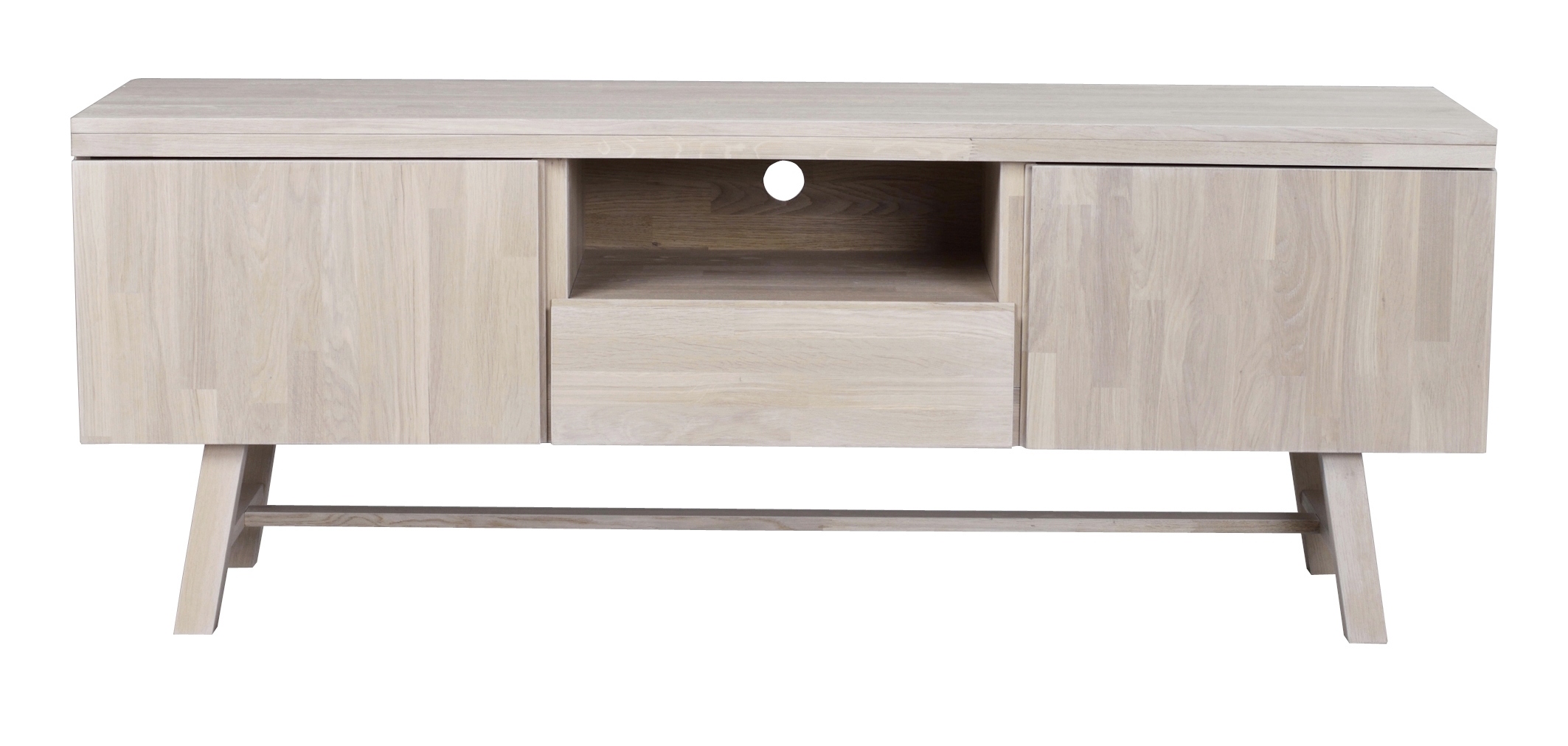 Rowico Home Brooklyn TV-Schrank Weiß pigmentierte Eiche