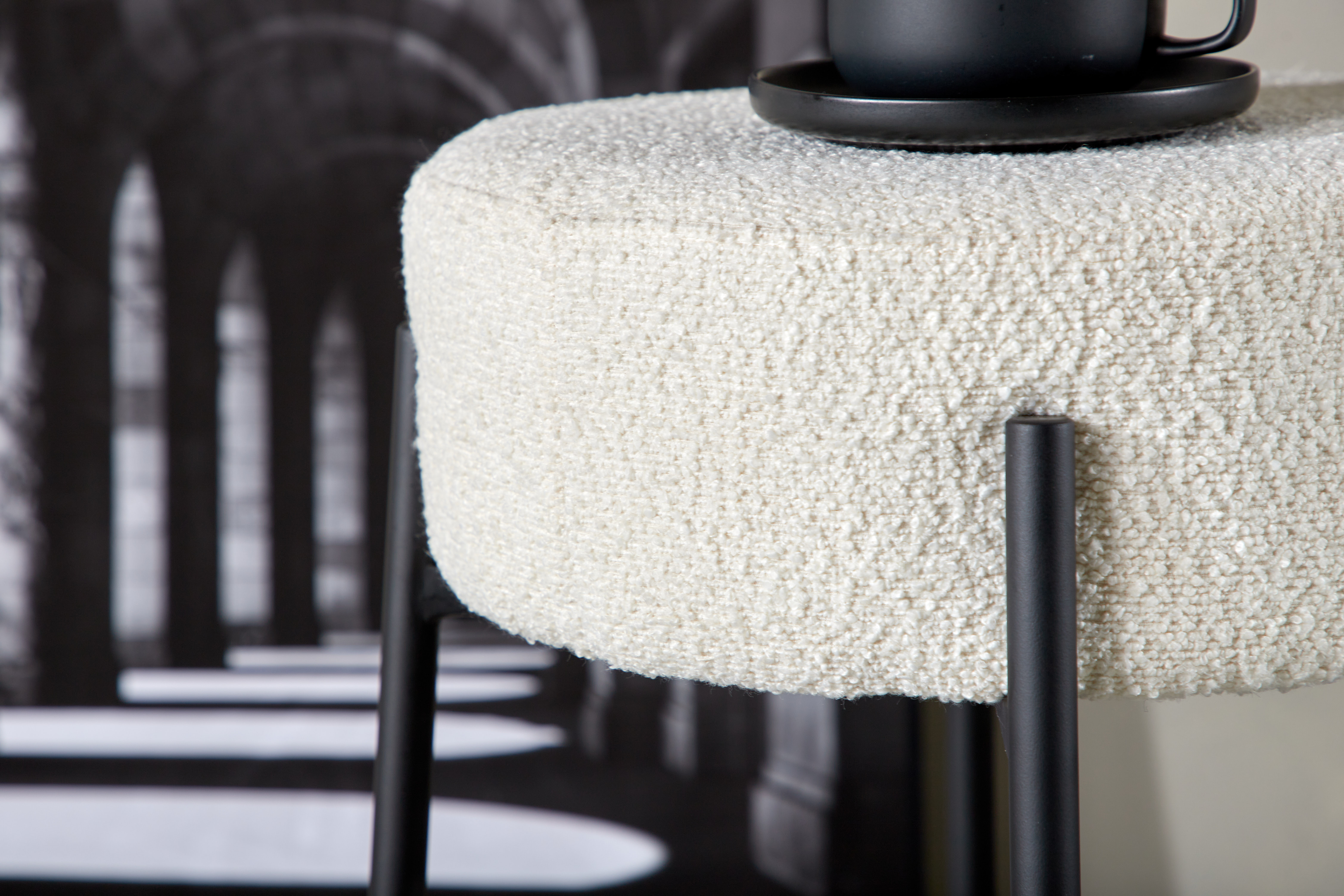 Venture Home Elin Barstol Vit Boucle Large