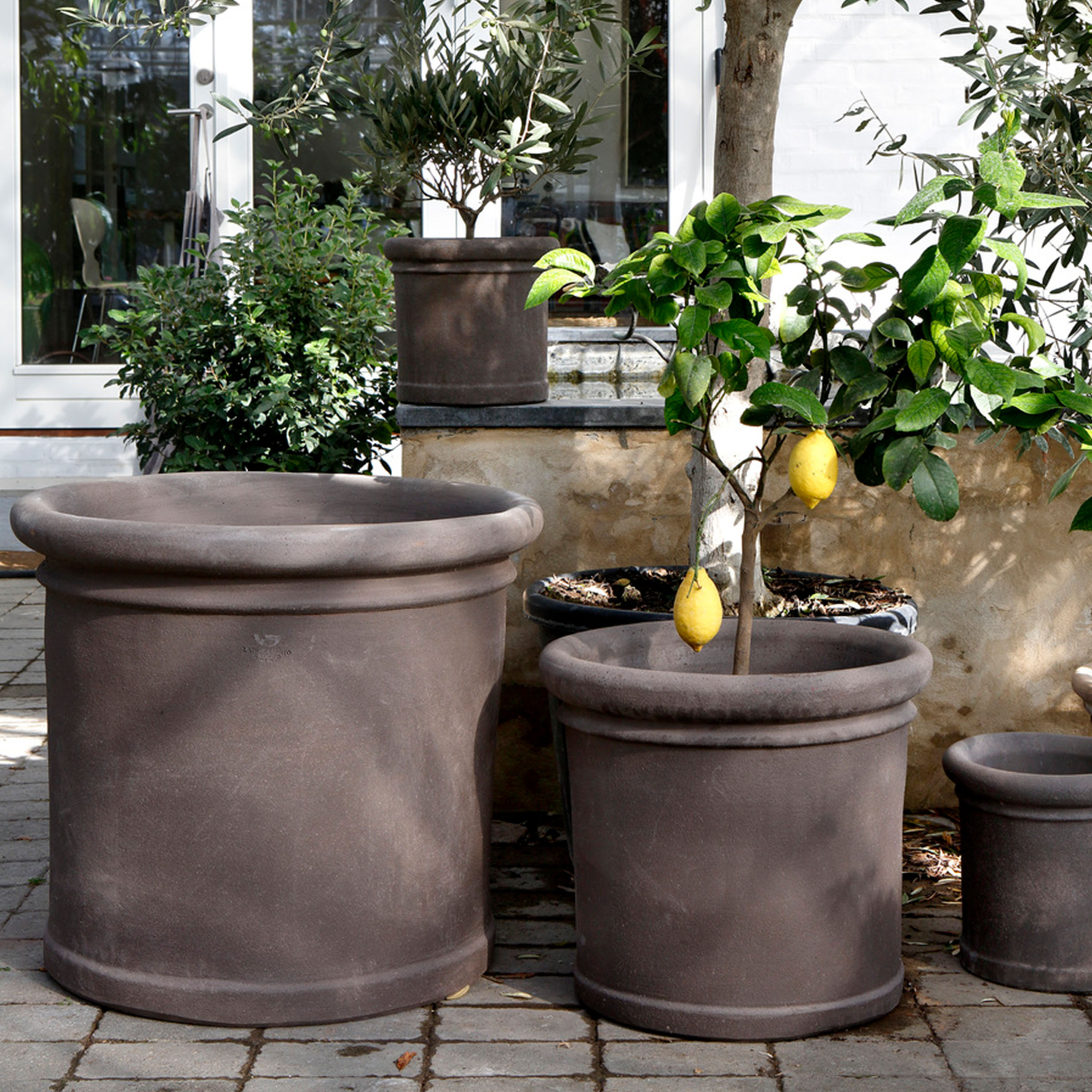 Bergs Potter Cilindro Kruka Raw Grey Terracotta Ø50