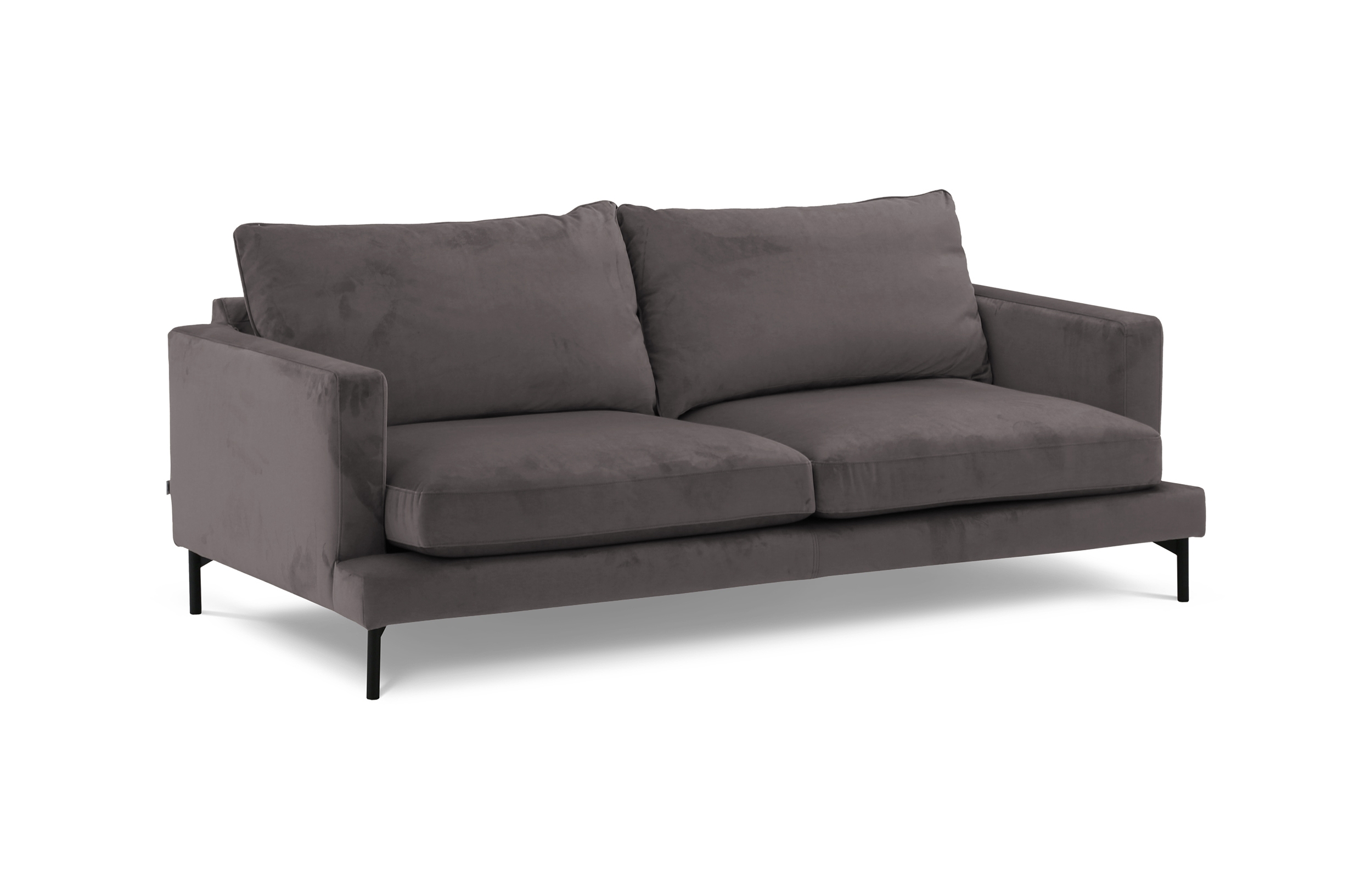 Sleepo Collection - Olivia 3-sits Soffa Sammet Mörkgrå 206cm