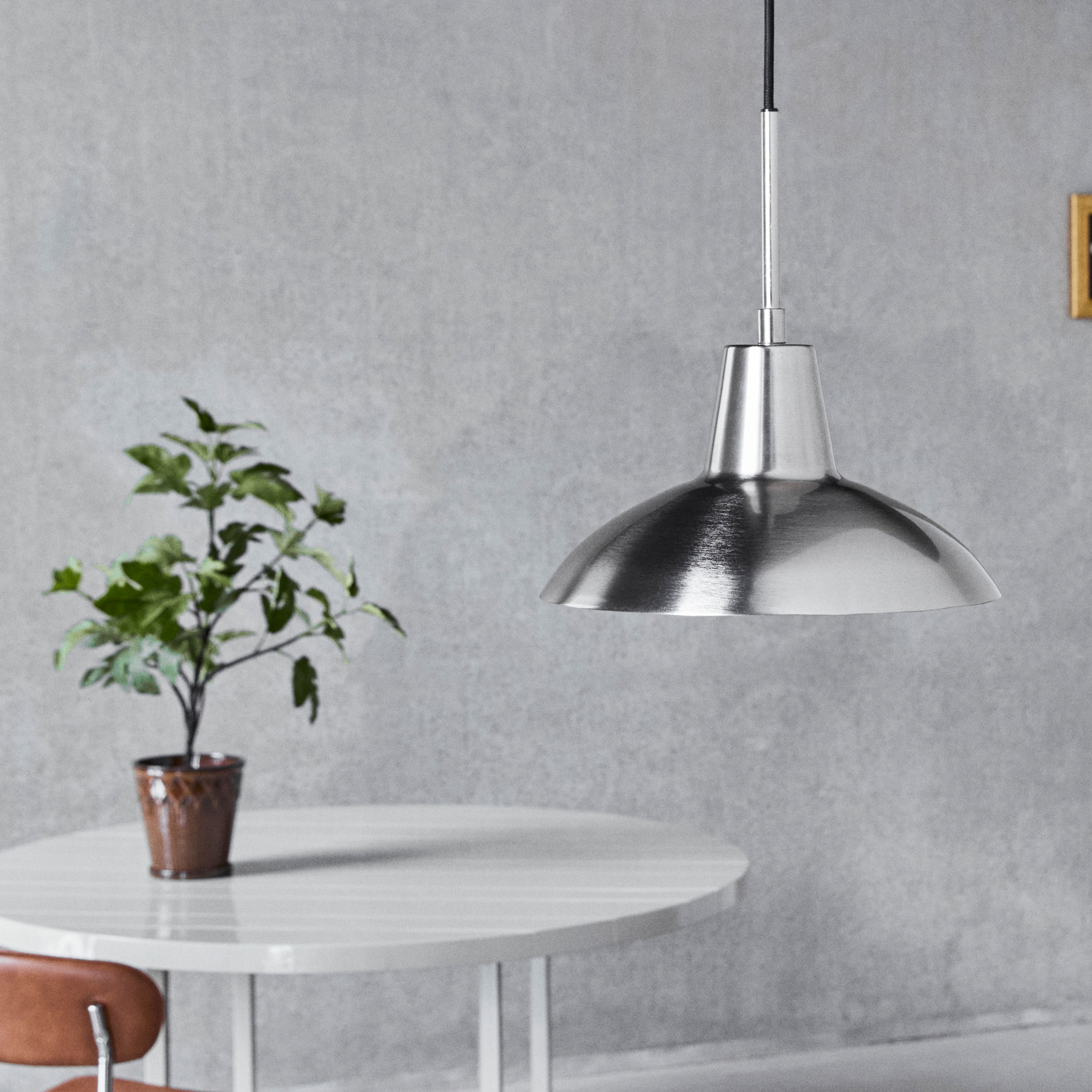 House Doctor Desk Lampa Brushed Silver Finish 32cm