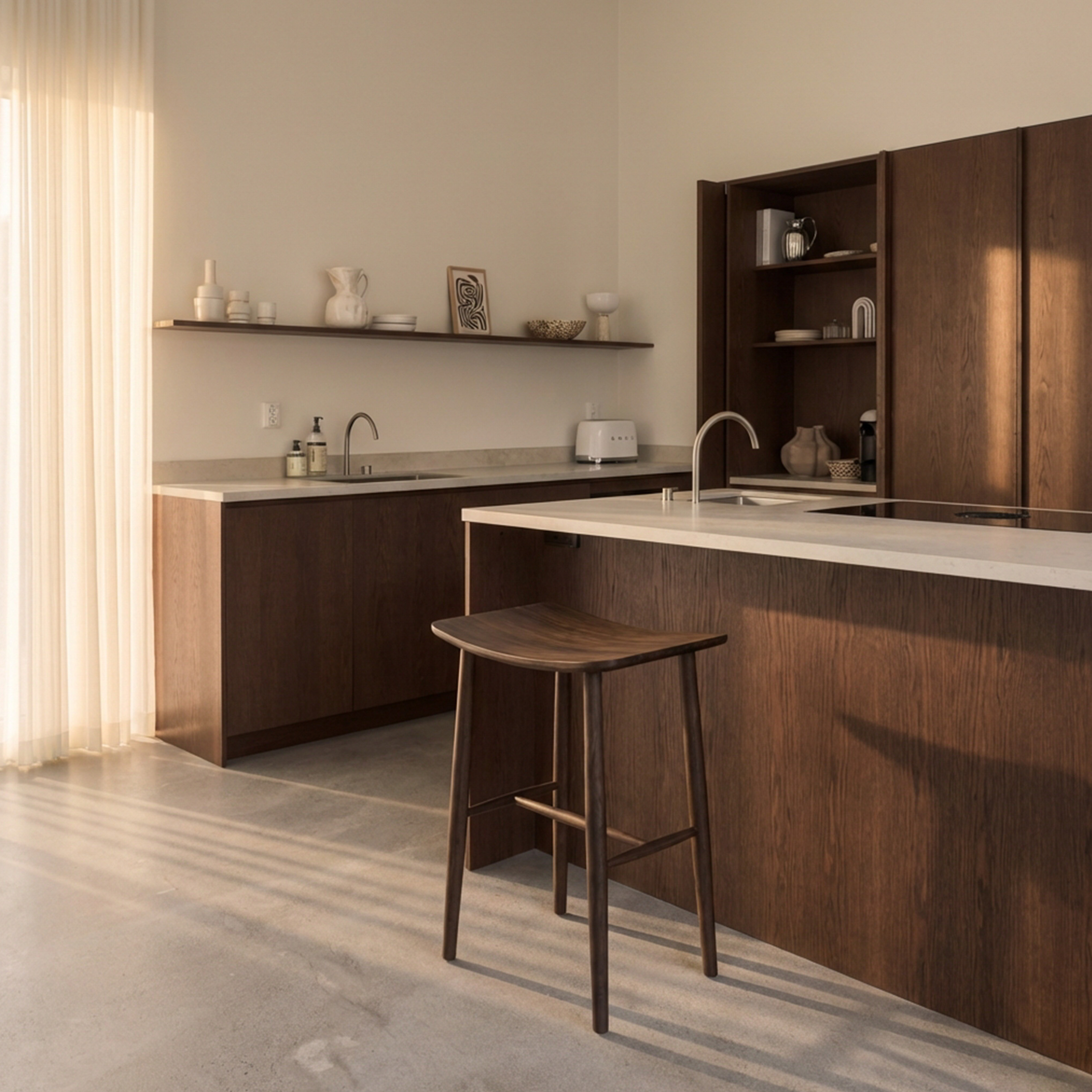 Sleepo Collection Charlie Bar Stool Brown Stained Oak