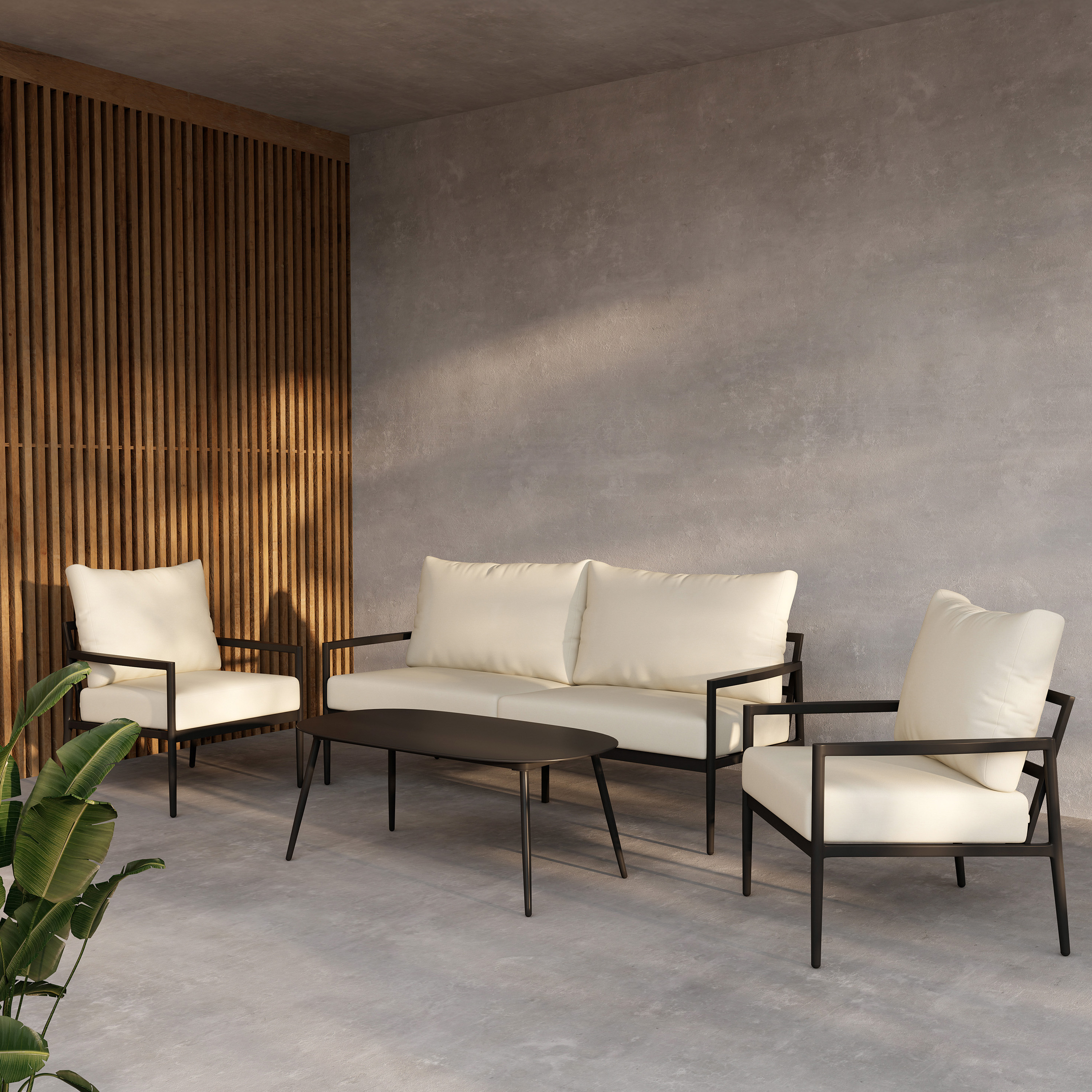 Venture Home Taromina Loungeset Black/Beige