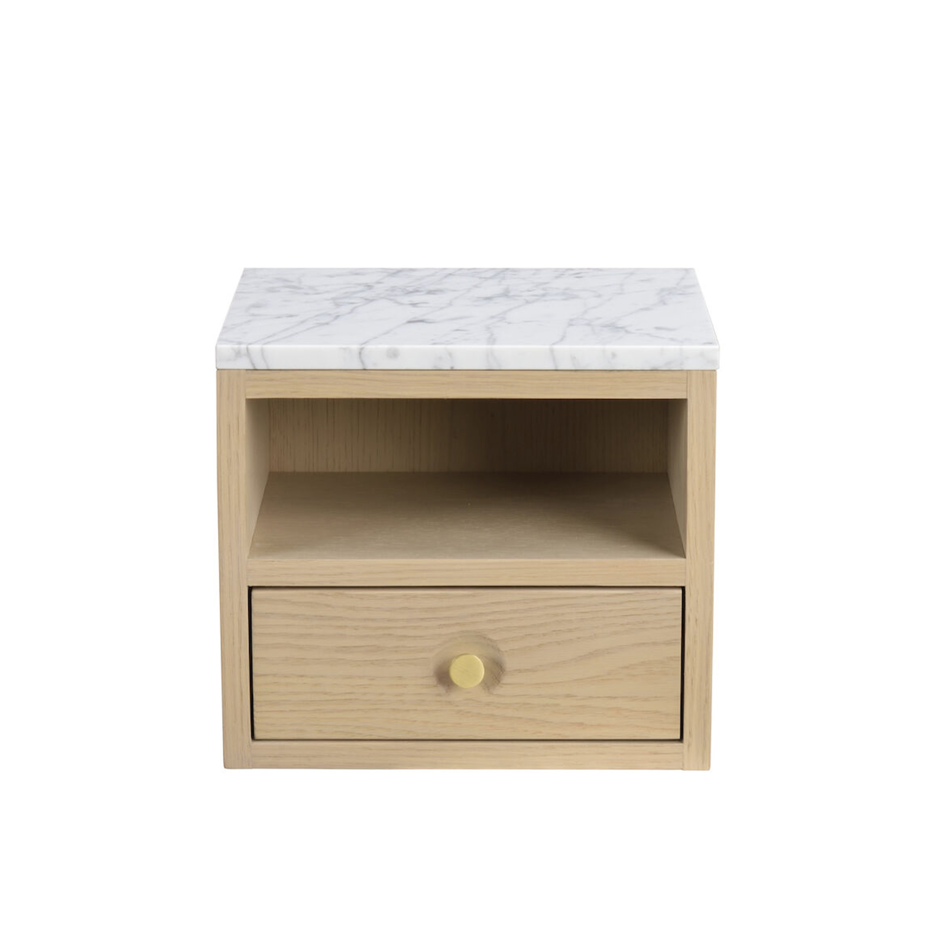 Rowico Home - Whitmore Nachttisch/Wandschrank Weiß pigmentiert/Weißer Marmor