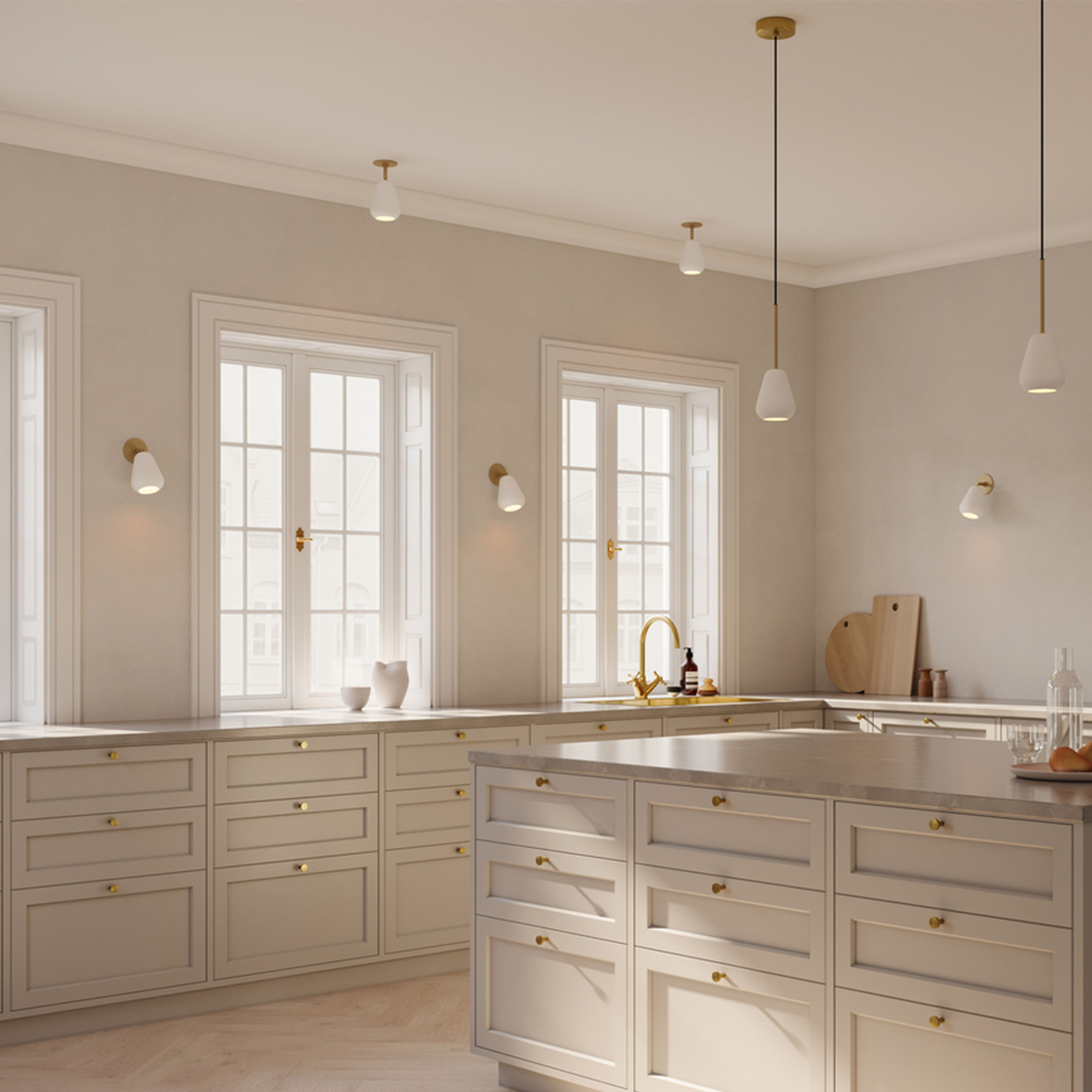 Nuura Anoli Spot Surface Vägg-/taklampa Nordic Gold/White