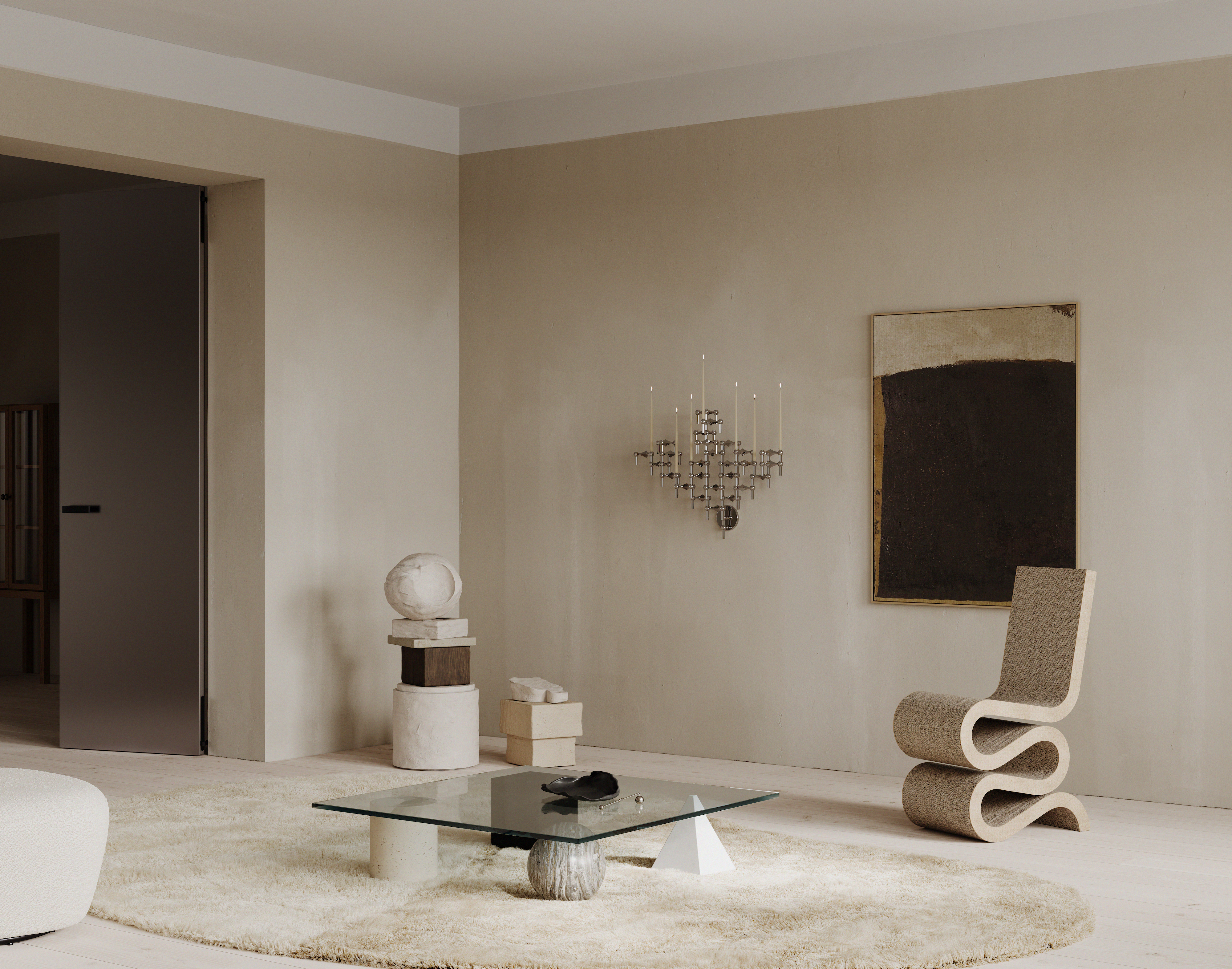 Stoff STOFF Nagel Väggljusstake Chrome