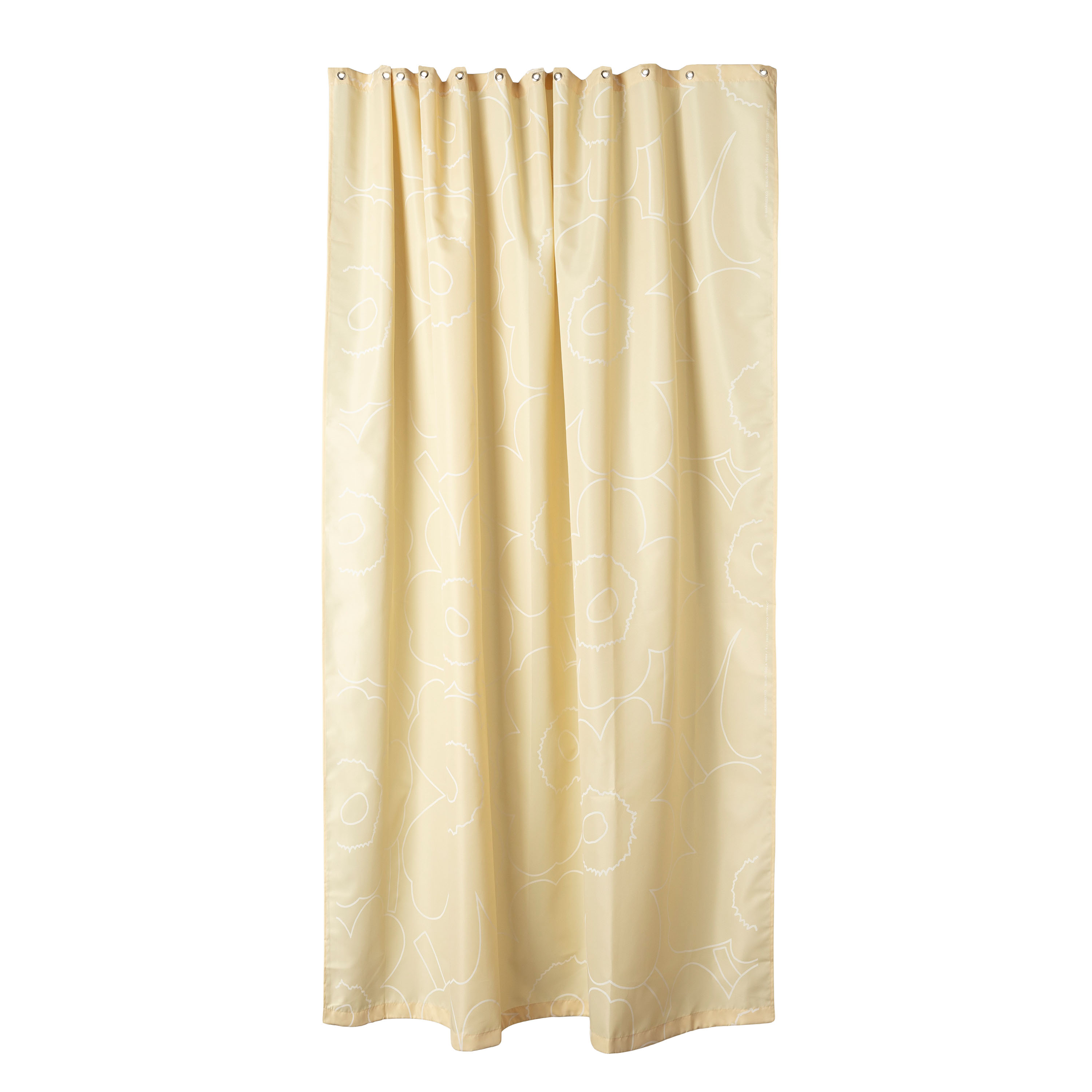 Marimekko - Piirto Unikko Duschdraperi Straw/Off White 180x200 - Vit