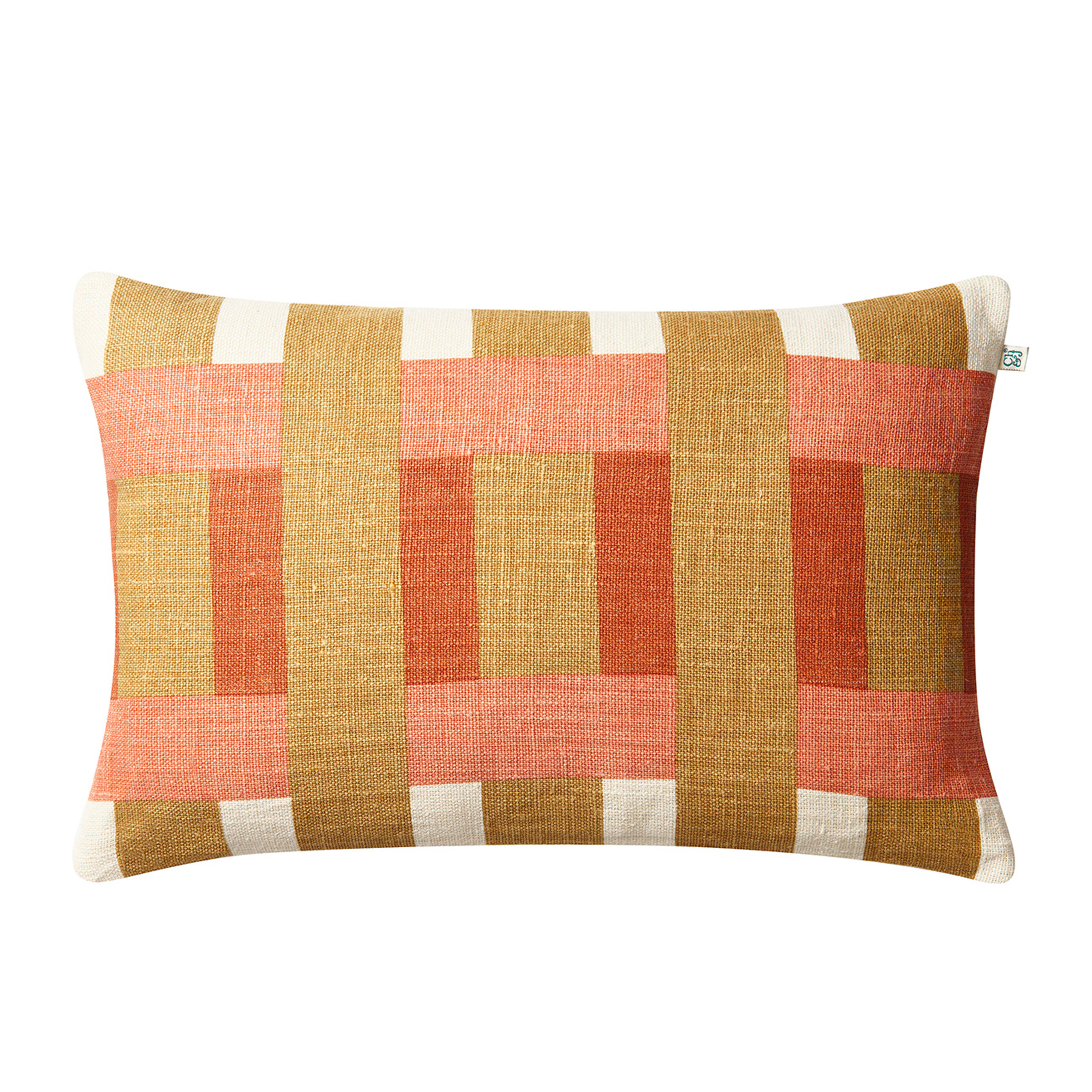 Chhatwal & Jonsson - Benaras Kuddfodral Khaki/Rose/Apricot Orange 40x60 - Multi