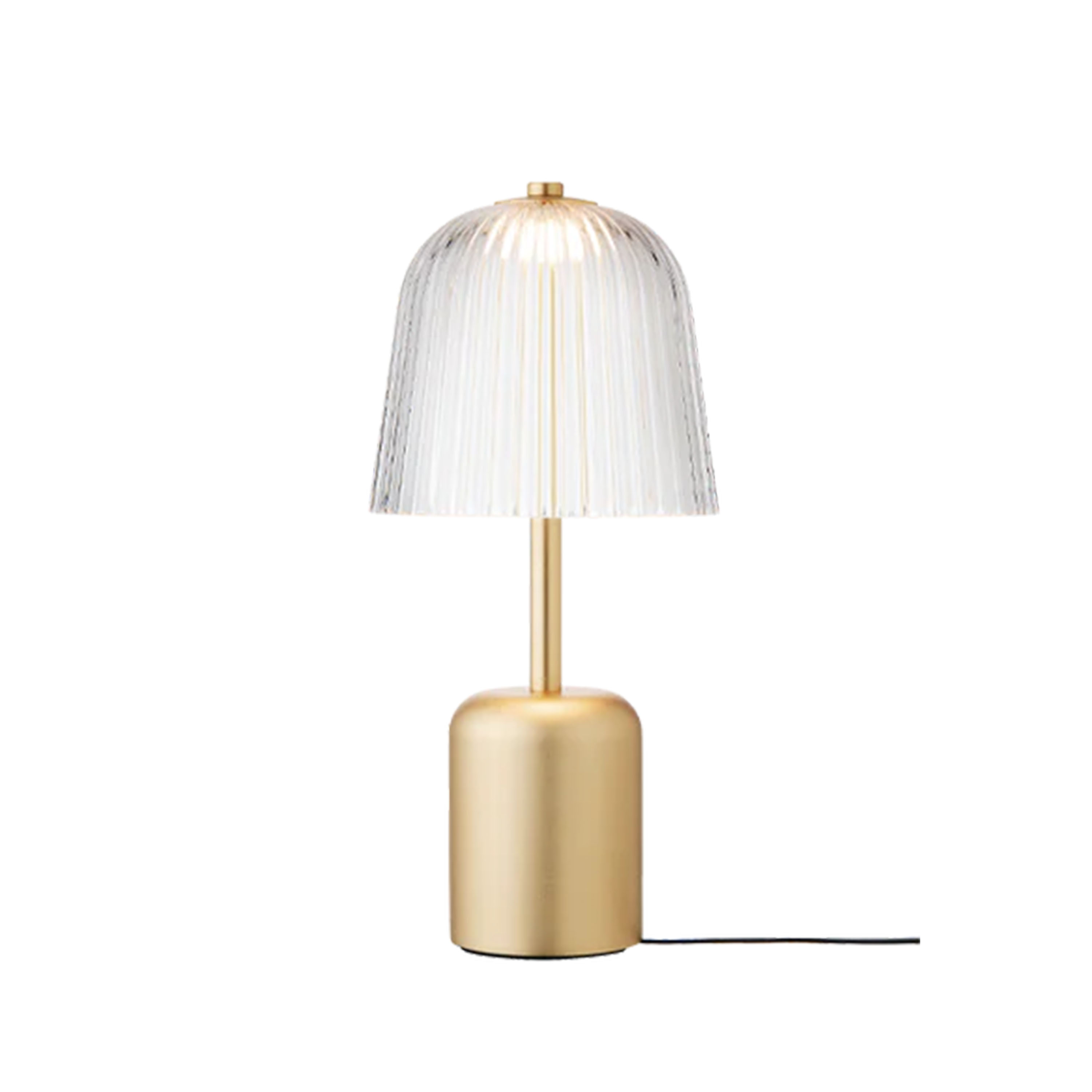 Nuura Asteea Portabel Bordslampa Satin Brass/Ripple Clear