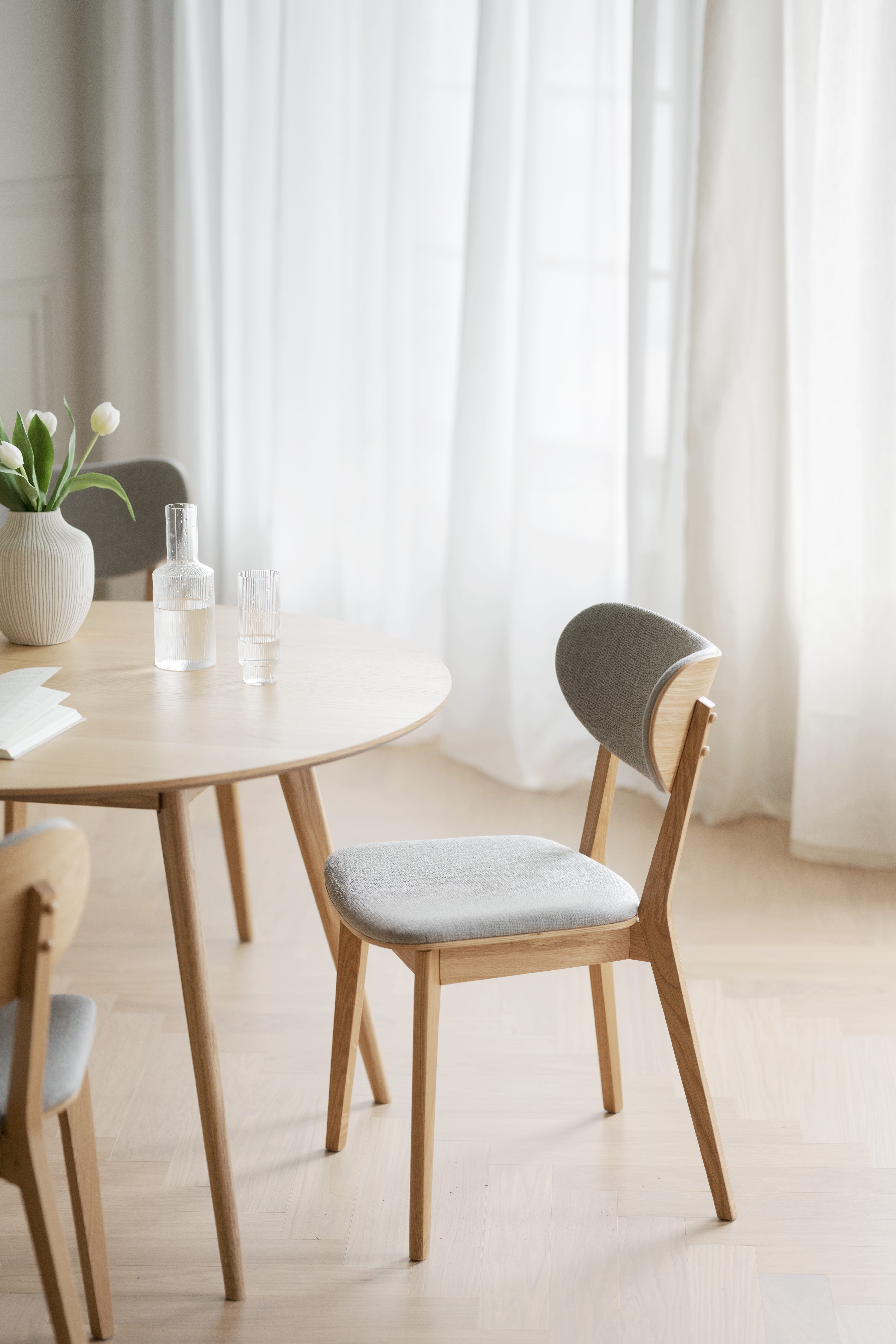 Rowico Home Kato Esszimmerstuhl Eiche/Hellgrau