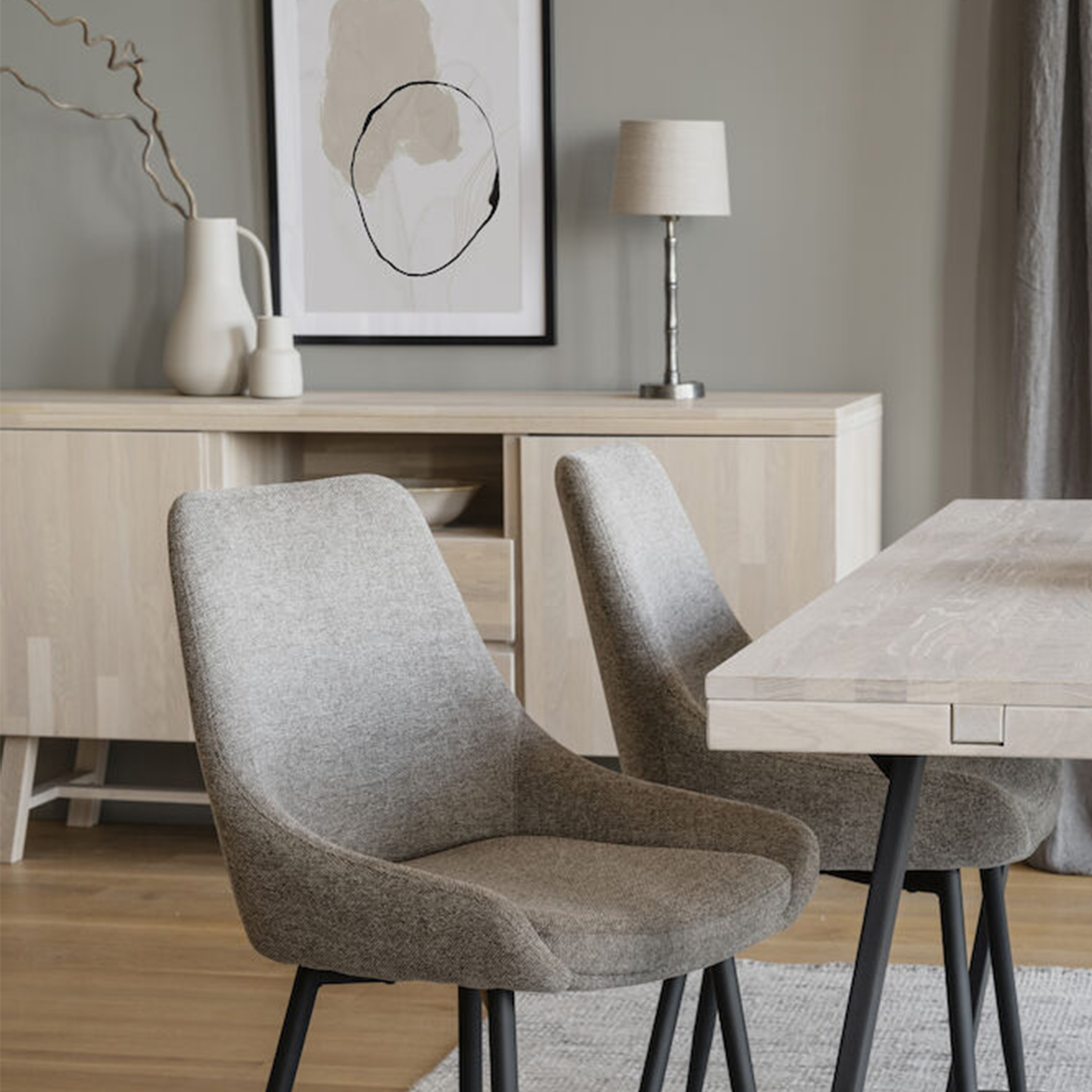 Rowico Home Brooklyn Matbord U-ben Vitpigmenterad Ek 220cm