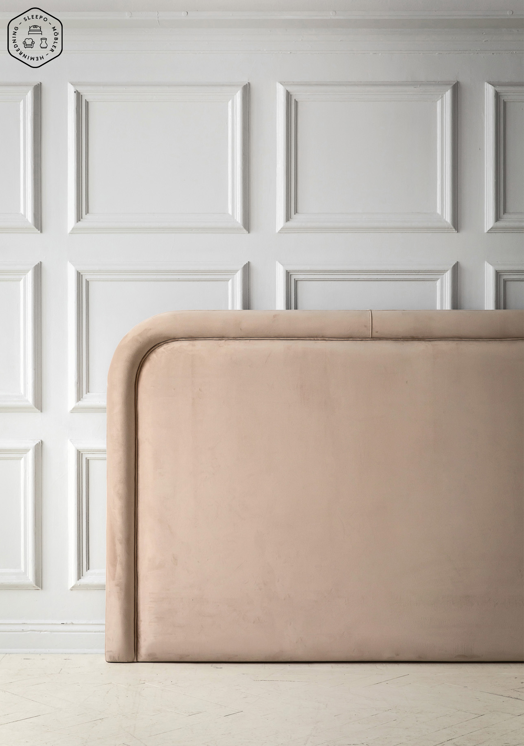 Sleepo Collection Celine Sänggavel Sammet Beige 160cm