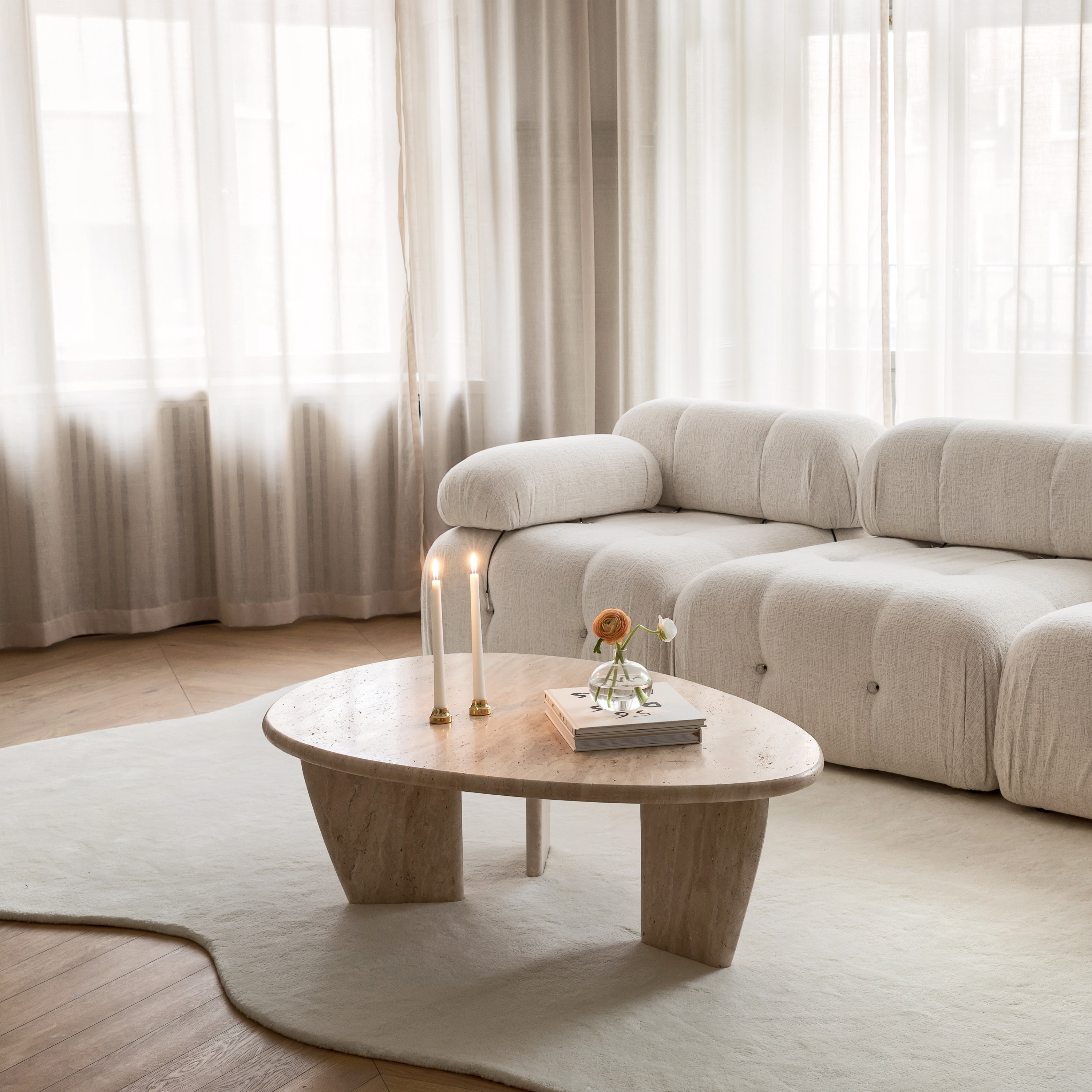 Sleepo Collection Francis Soffbord Travertin 120cm