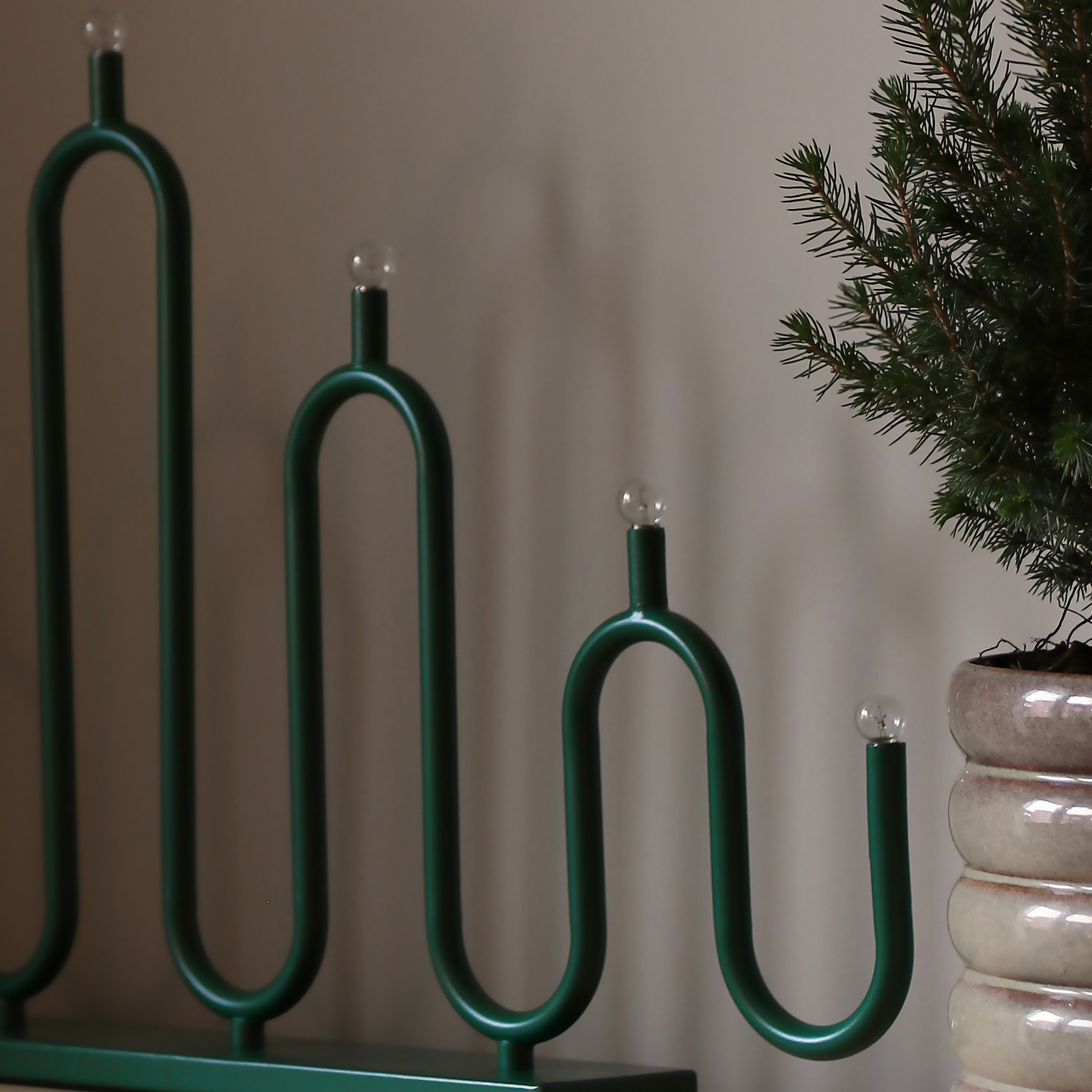 Globen Lighting Noel Adventsljusstake 7 Green