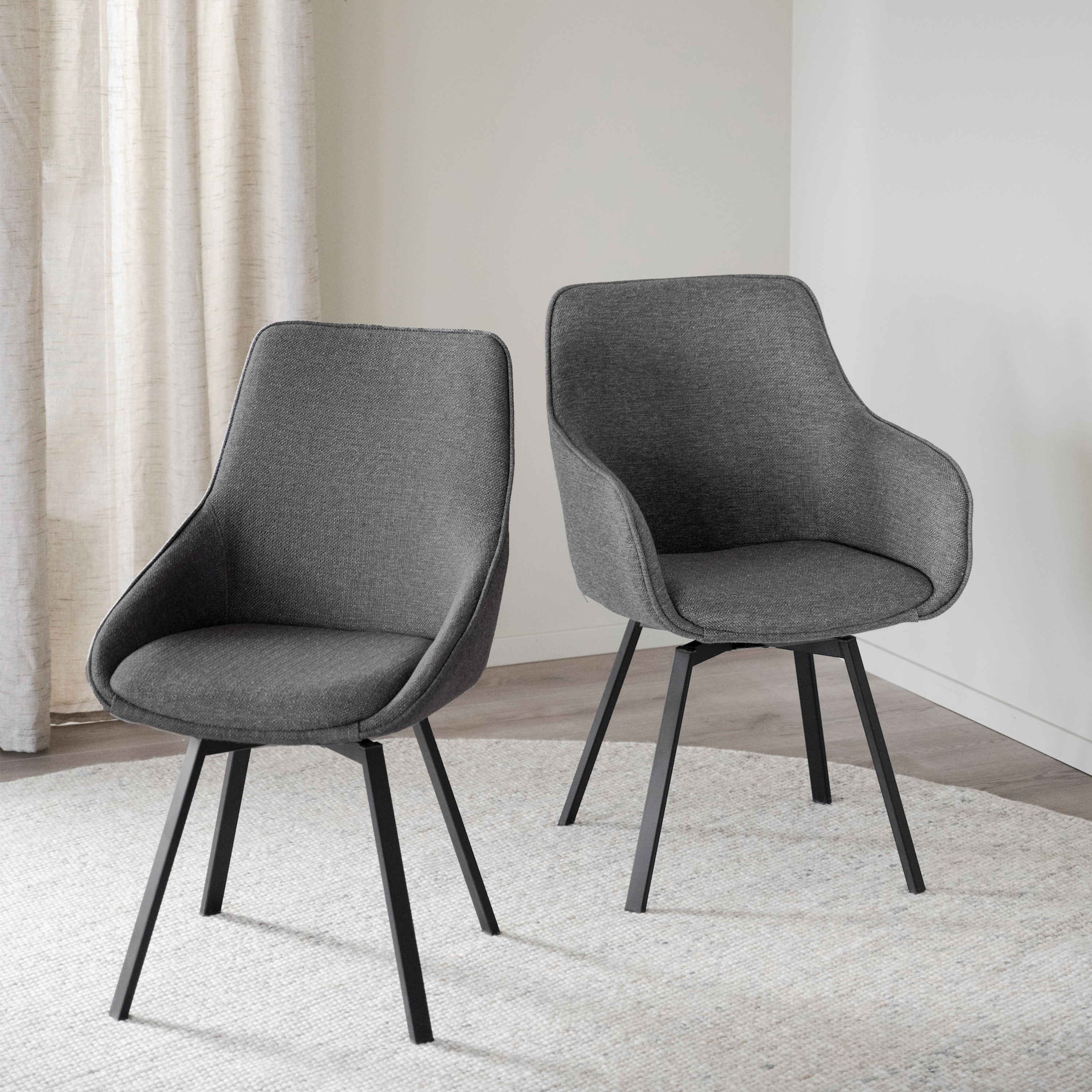 Rowico Home Alison Esszimmerstuhl Grau/Schwarz