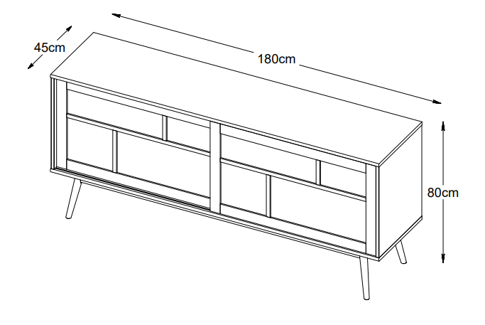 Nordic Home Sofia Sideboard Smoked Oak 180cm