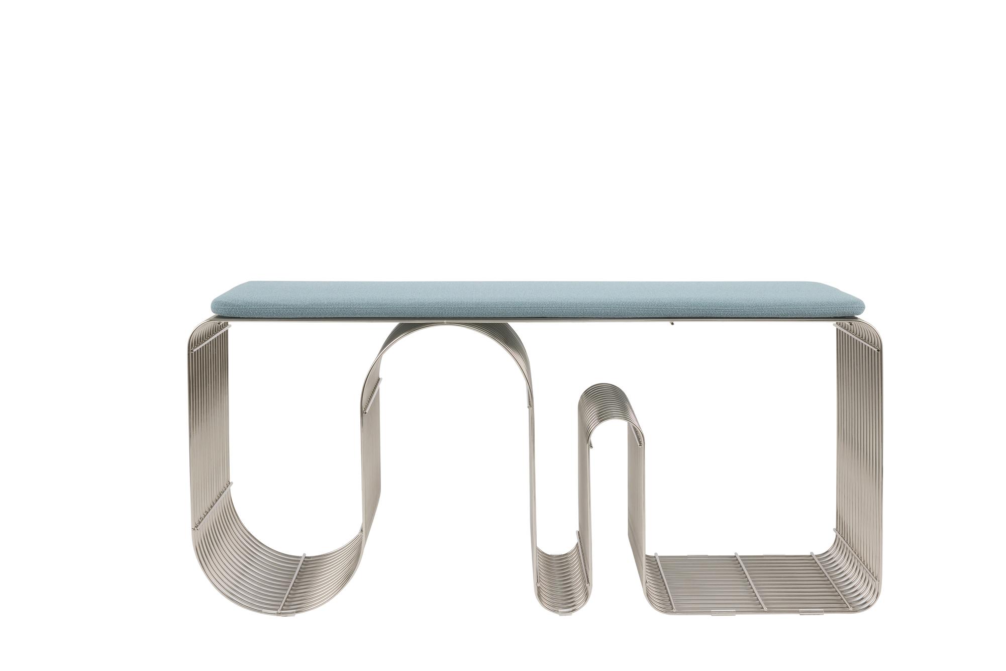 AYTM Curva Sitzaufleger Dusty Blue Bouclé 95x33