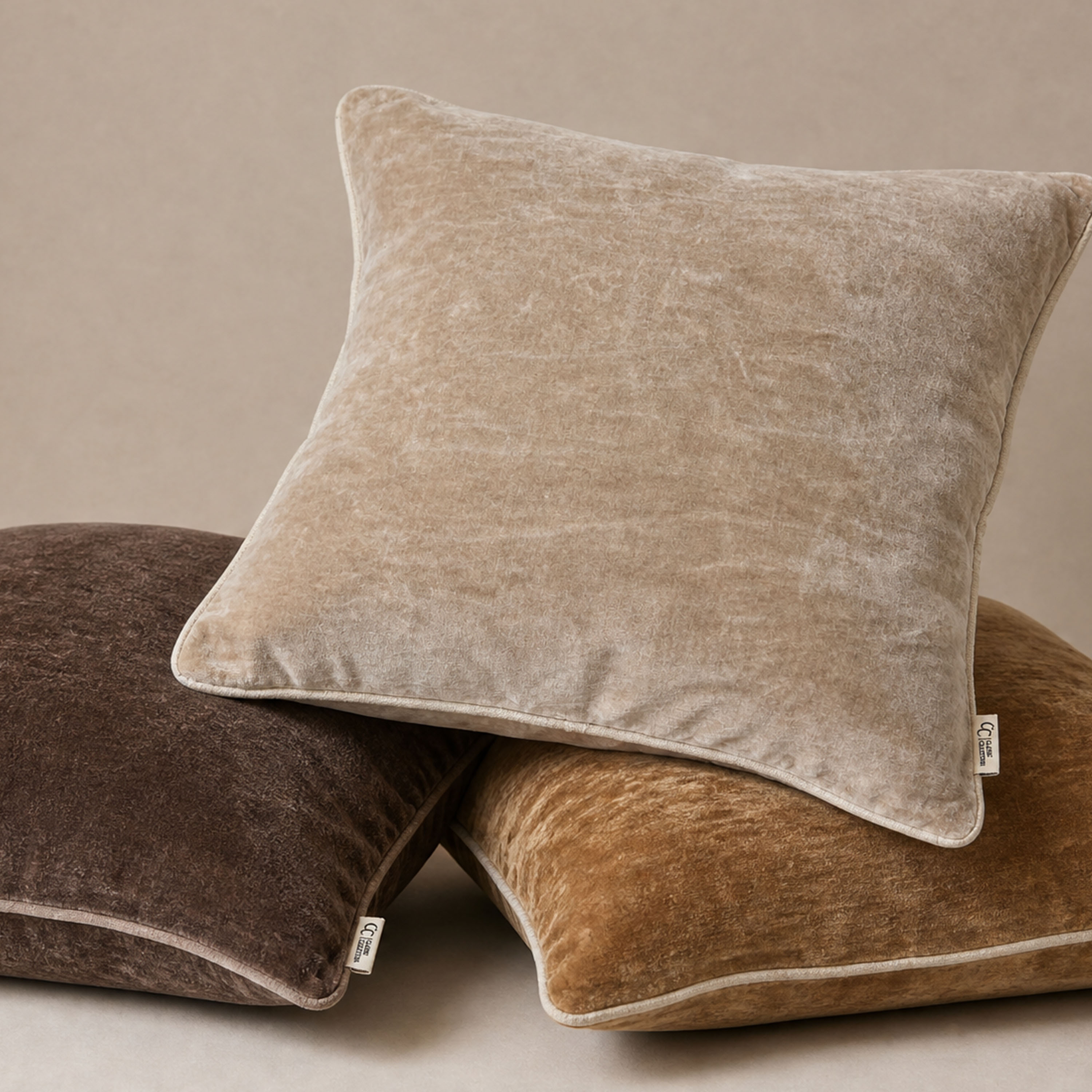 Classic Collection Velvet Stonewash Kuddfodral Beige 50x50