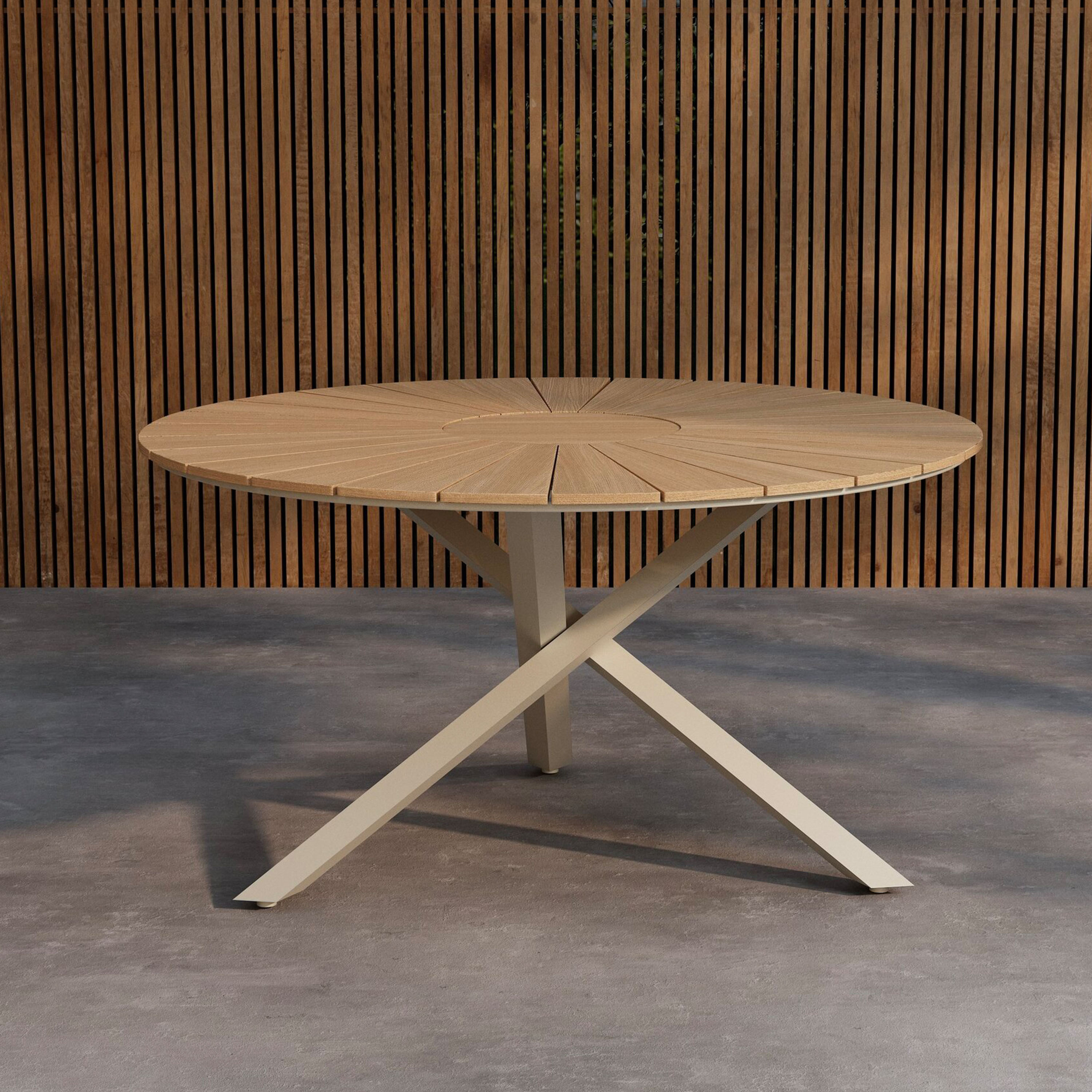 Venture Home Mexico Matbord Beige/Teak Ø140