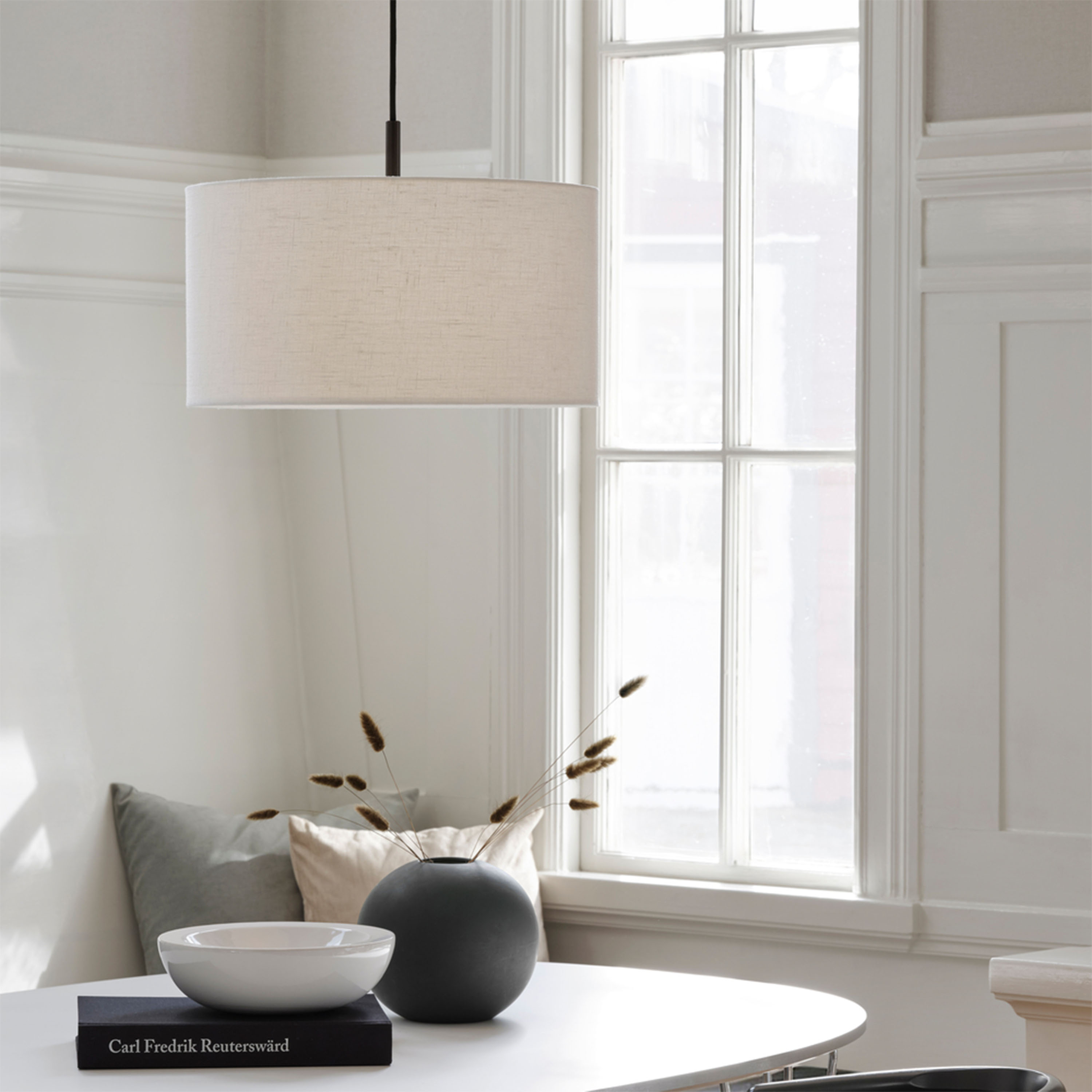 Belid Soft Taklampa Linne Vit/Metallic Bronze Ø44