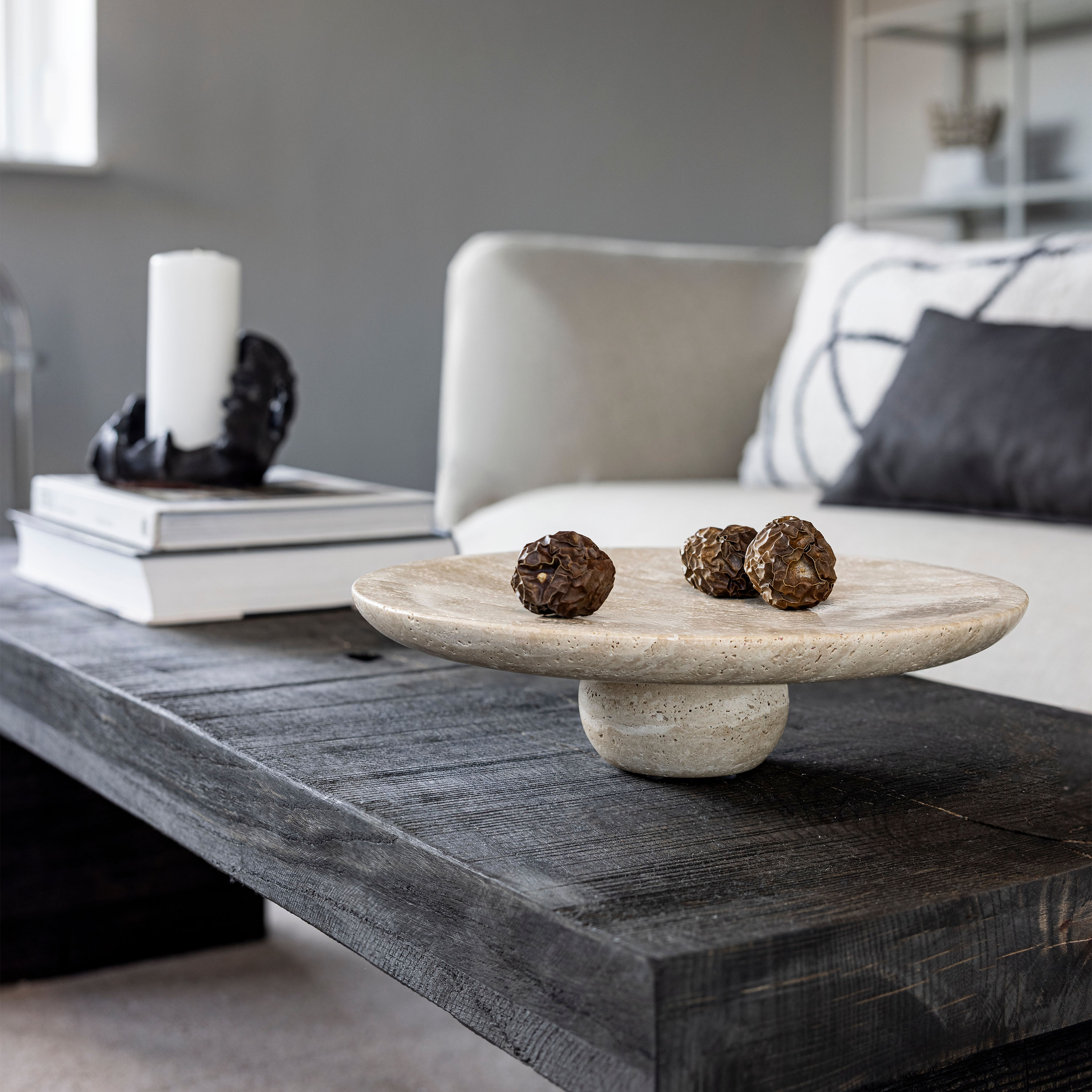 Mette Ditmer Travertine Sockel Linen Ø32