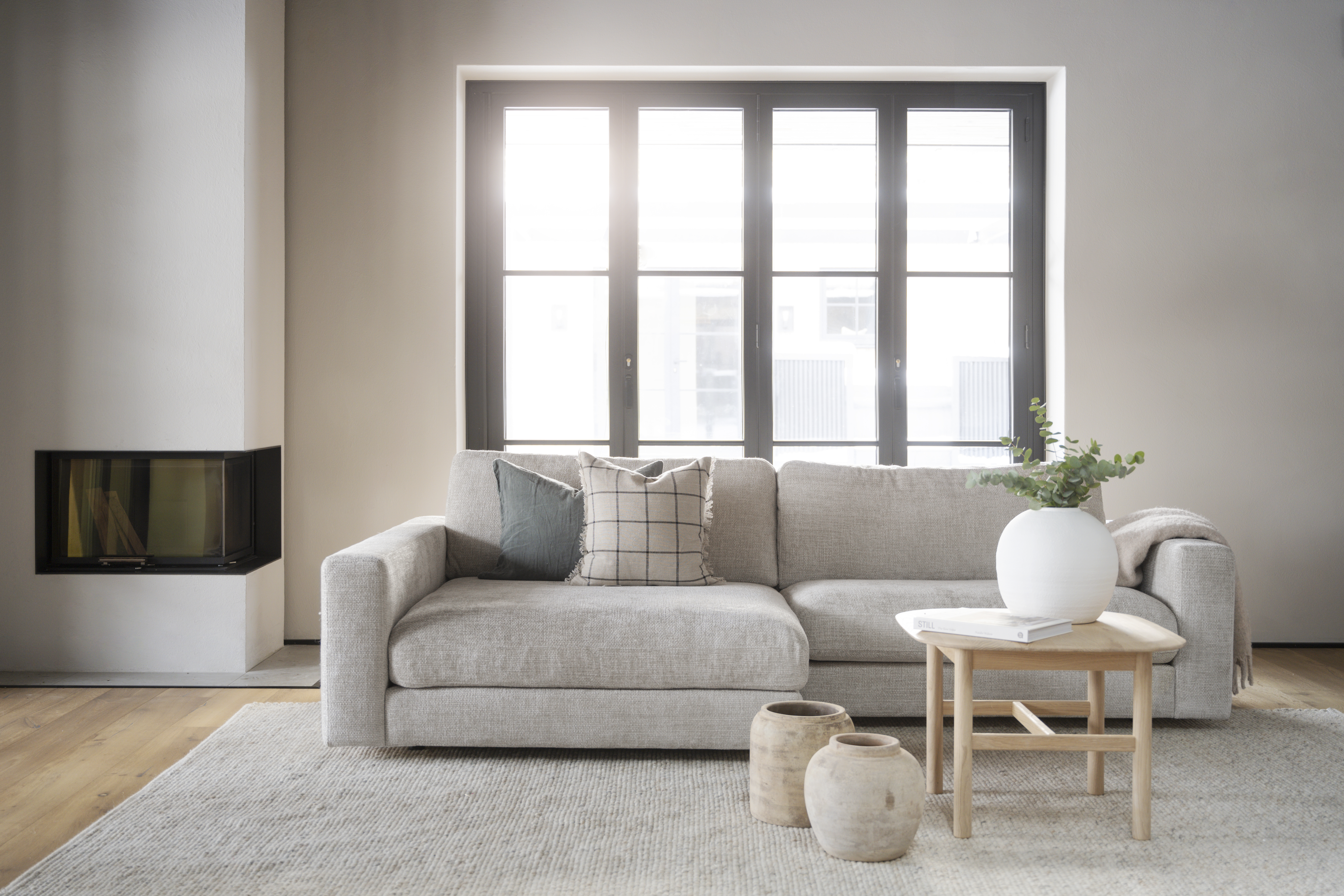 Rowico Home Duncan 3-sits Soffa Schäslong Vänster Ljusgrå