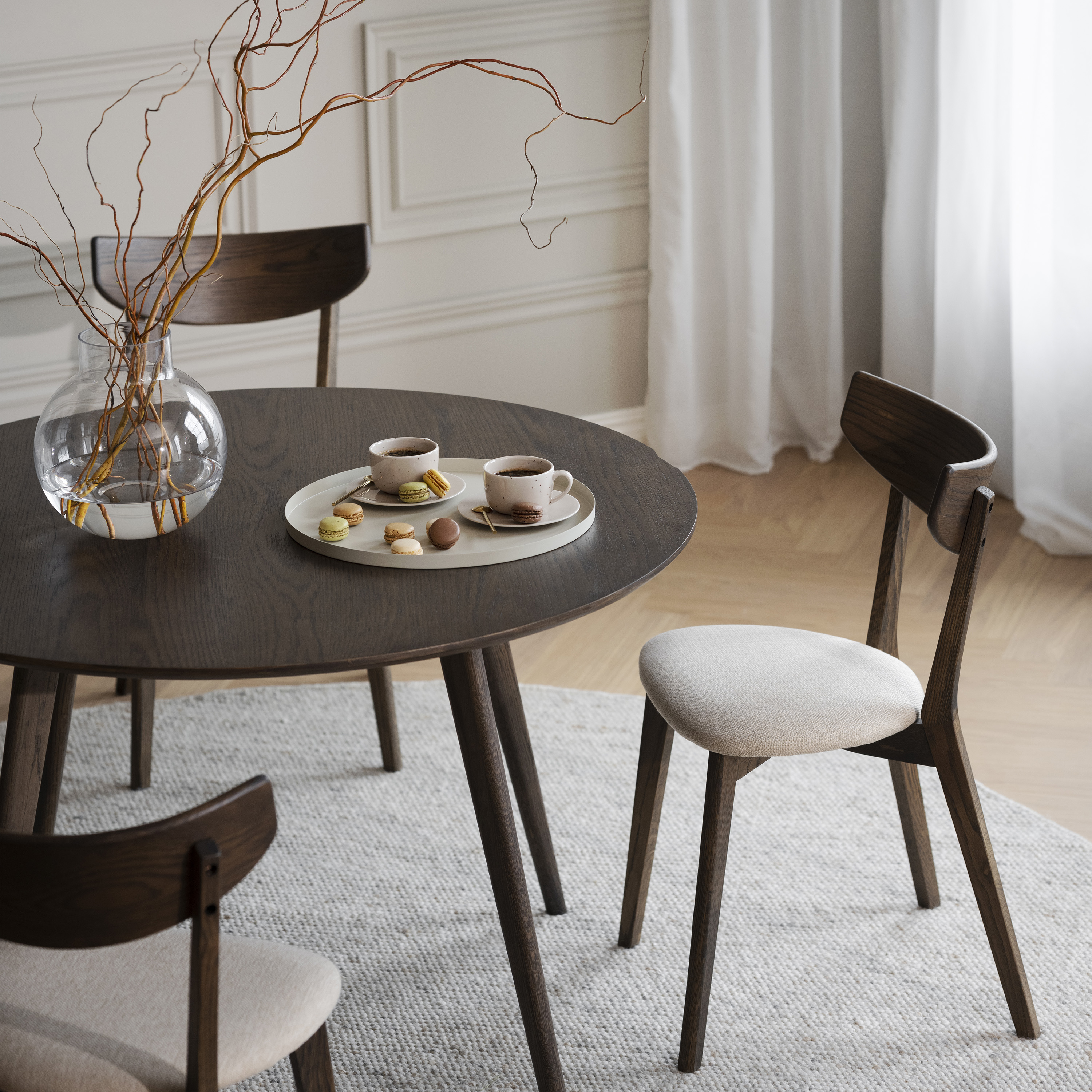 Rowico Home Ami Matstol Brun Ek/Beige