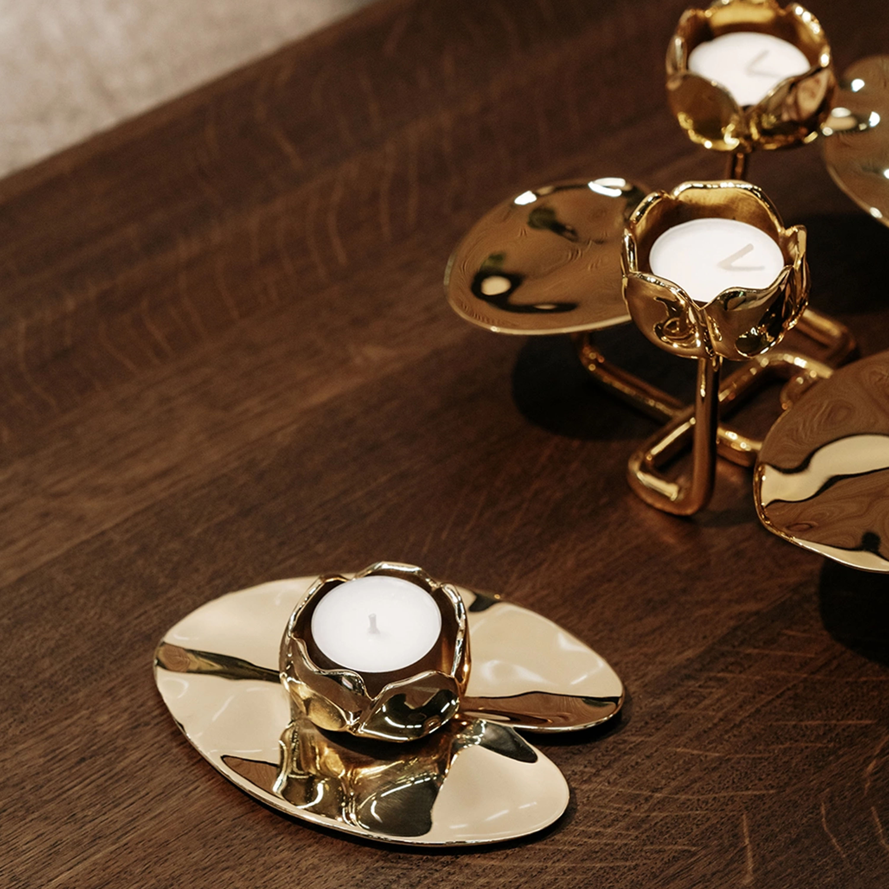 Hilke Collection Ninfea Piccola Kerzenhalter Gold