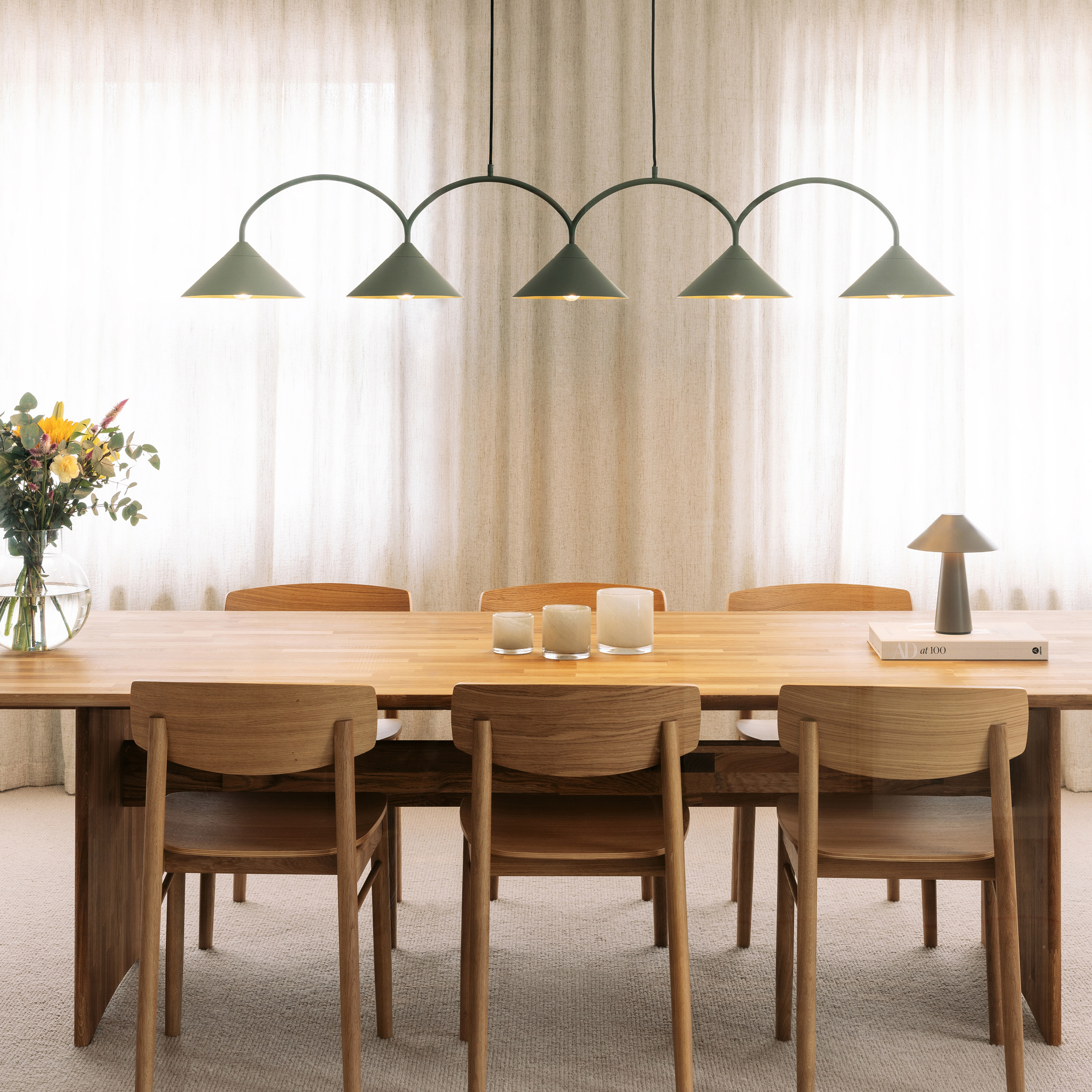 Globen Lighting Curve 5 Taklampa Grön