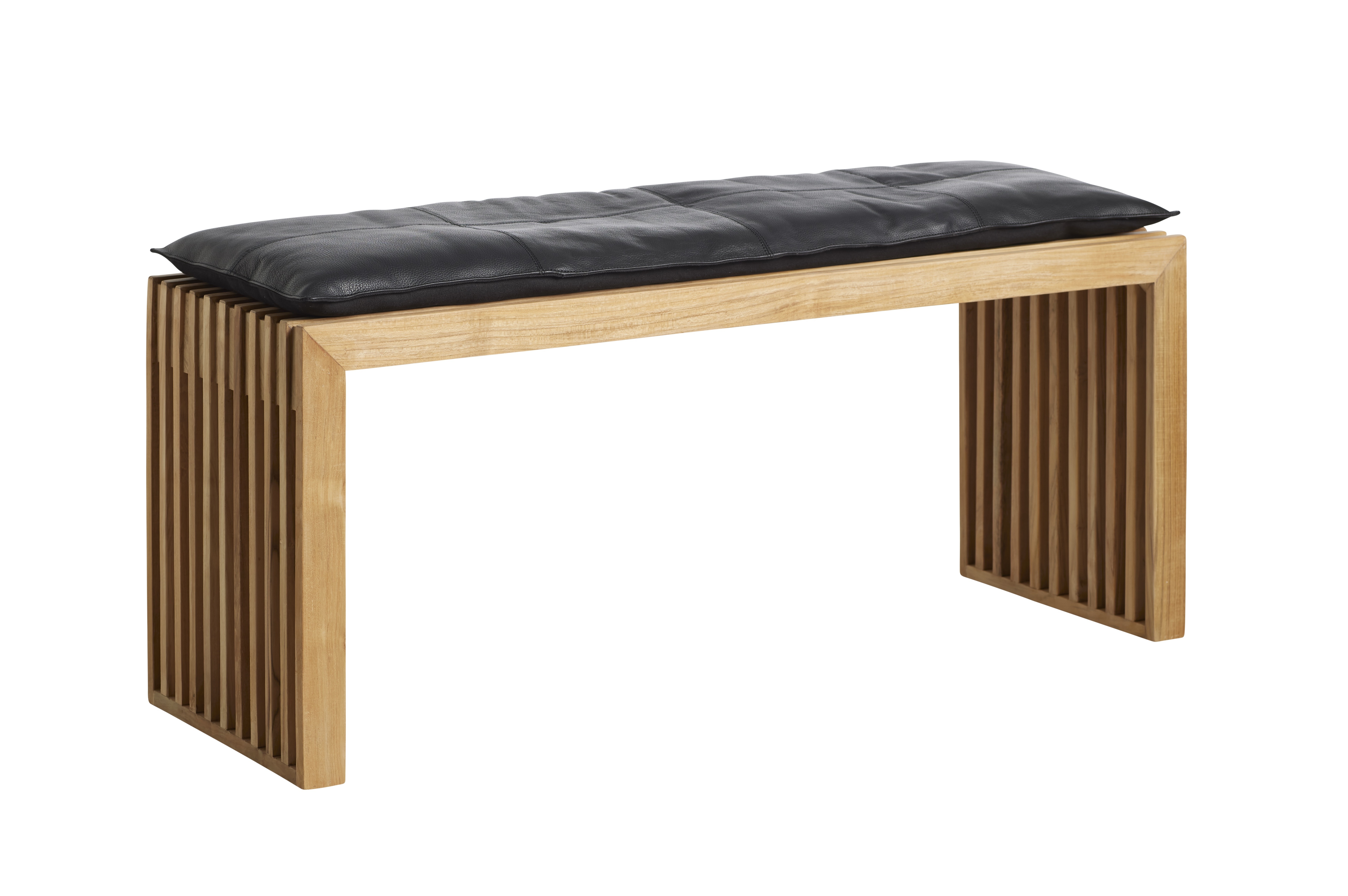 Rib Bank Teak/Schwarz 104cm